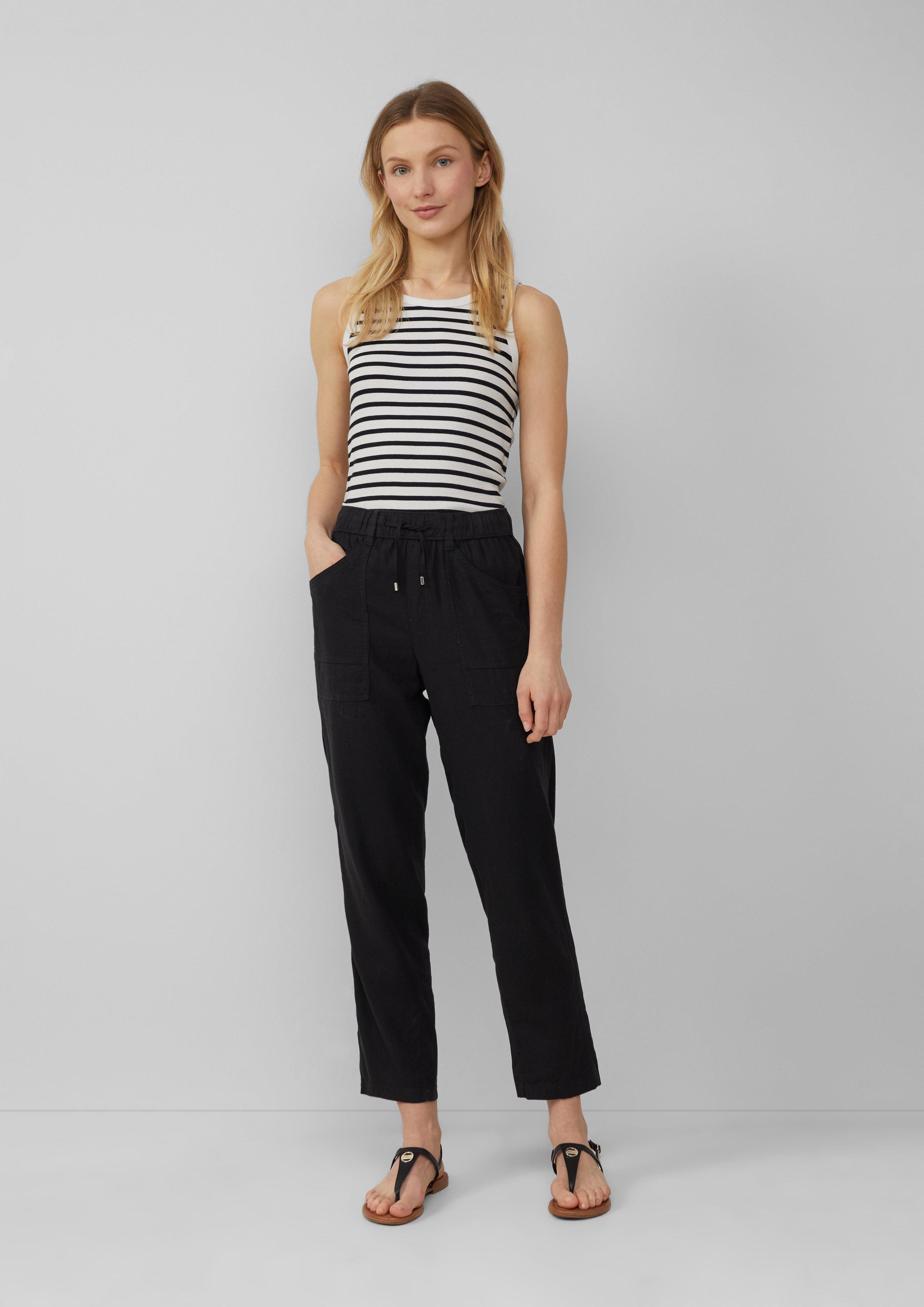 s.Oliver 7/8-Hose Ankle-Jogpants aus Leinenmix Gummizug günstig online kaufen