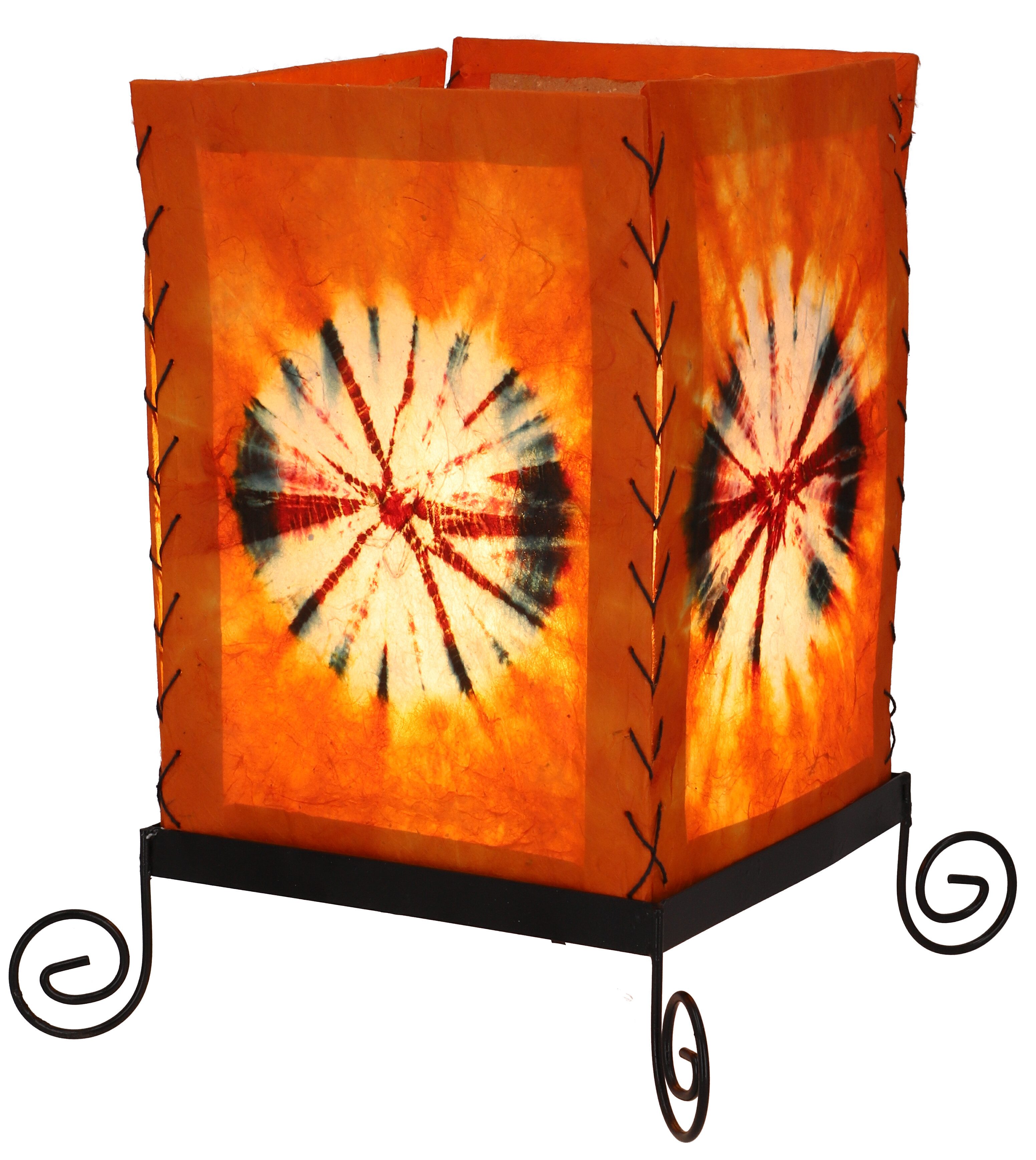 Guru-Shop Tischleuchte Lokta Papier Tischlampe aus hangeschöpftem..
