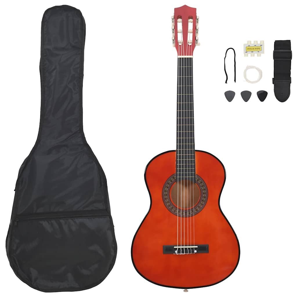 furnicato Akustikgitarre Klassische Gitarre 1/2 Größe Natur mit Massivholz, Nylon und