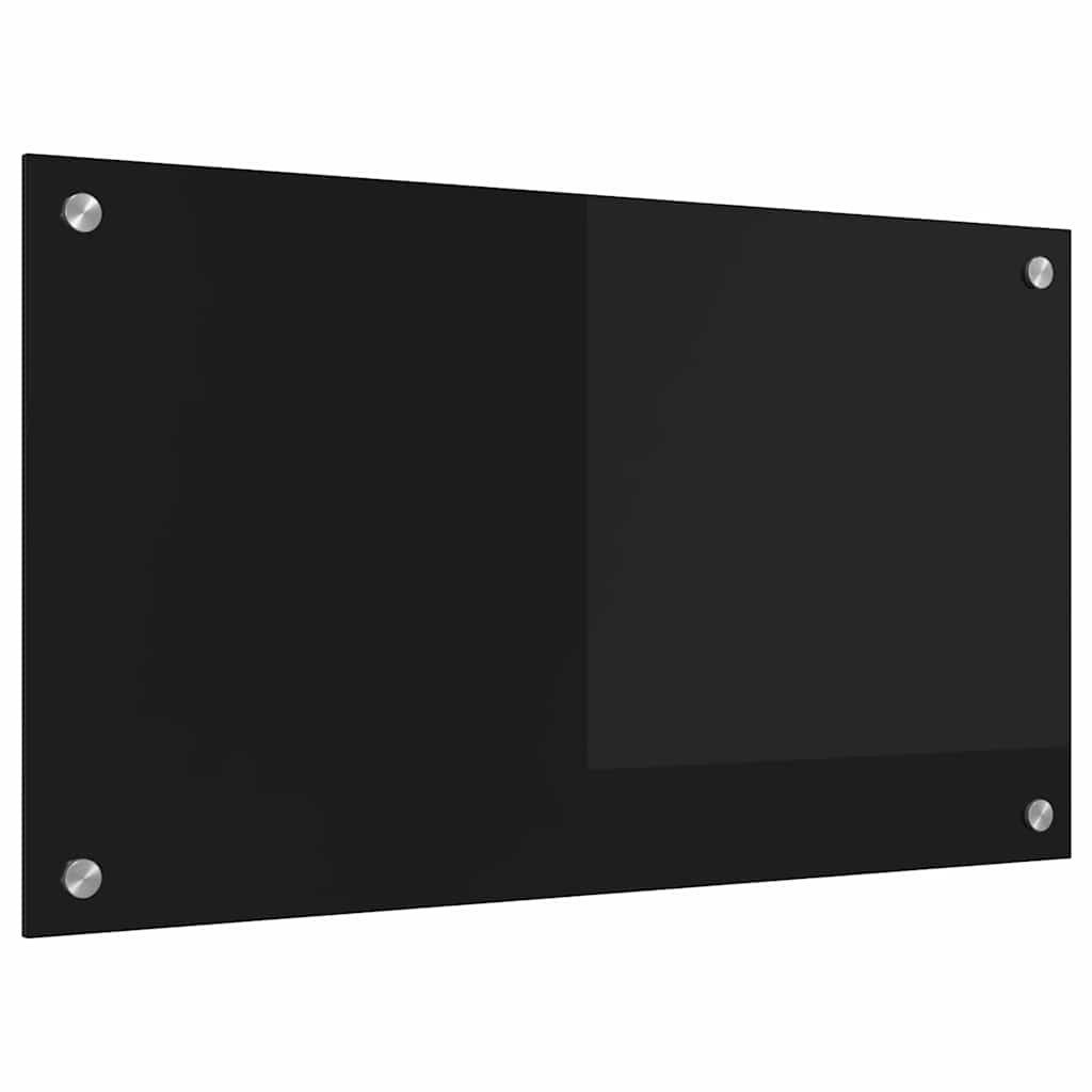 vidaXL Küchenrückwand Küchenrückwand Schwarz 70 x 40 cm Gehärtetes Glas, (1-tlg)
