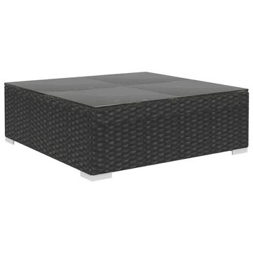 vidaXL Gartenlounge-Set 6-tlg. Garten-Lounge-Set mit Auflagen Poly Rattan Schwarz, (6-tlg)