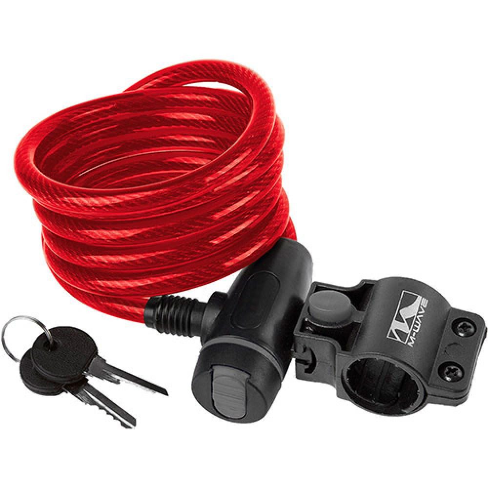 Messingschlager Kabelschloss Messingschlager Spiralkabelschloss CLIP-ON-Halter L 180 cm D 10 mm rot