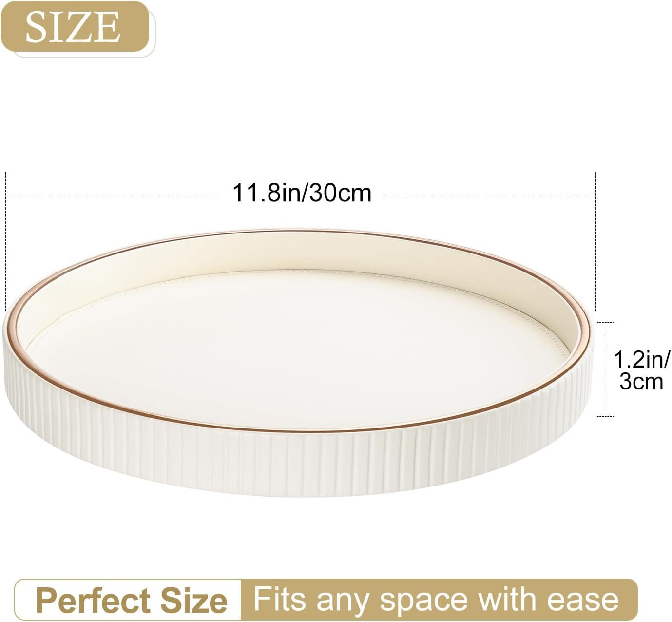 Coonoor Dekotablett Leder Rund Deko Tablett Tischtablett Küchentablett günstig online kaufen