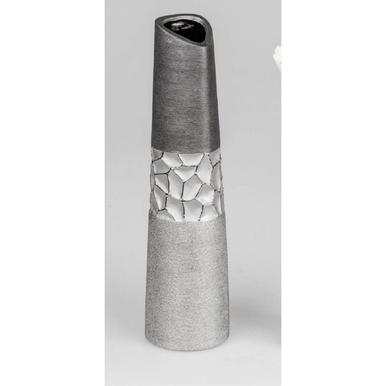 formano Dekovase Modern D:10.5cm Silber Keramik H:39cm Stones