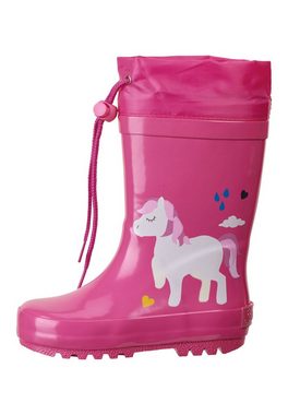 Sterntaler® Regenhose Gummistiefel Pony (1-tlg., Kinder Gummistiefel bedruckt mit Reflektoren, Regenschuhe wasserdicht) Regenstiefel halbhoch, Gummi Stiefel mit rutschfester Sohle
