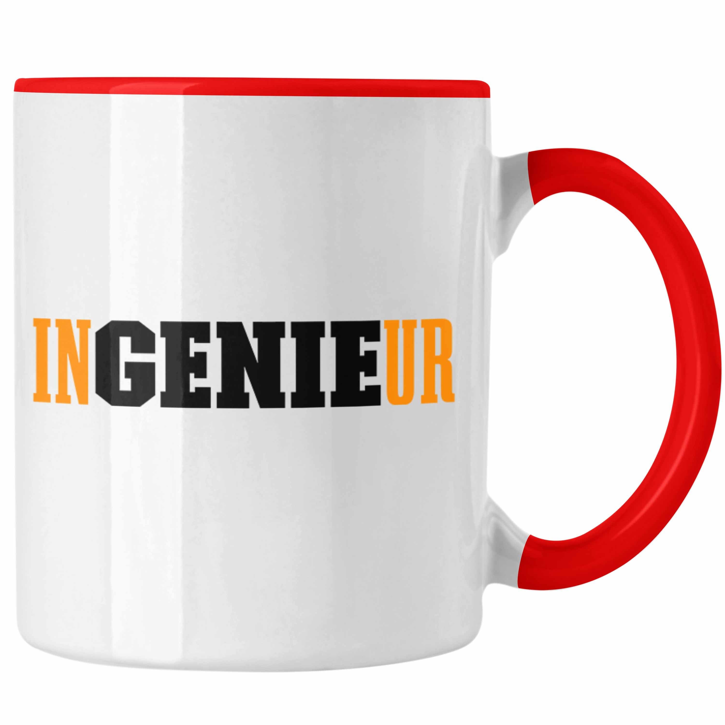 Trendation Tasse Trendation Gadget Ingenieur Ingeneur - Kaffeetasse Geschenk Tasse Rot Geschenkidee