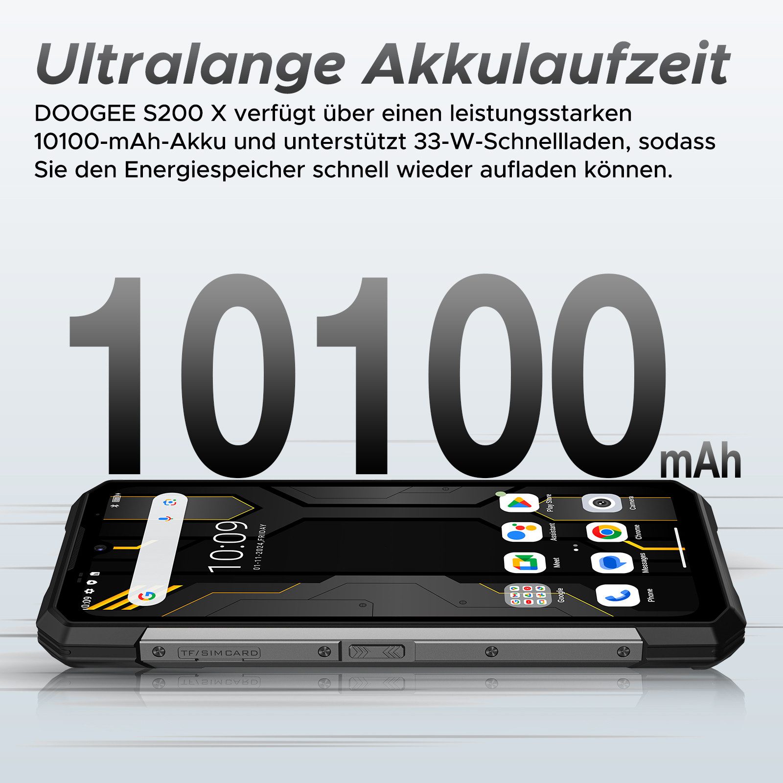 DOOGEE S200X 5G 10100mAh outdoor Handy 12+512GB 6.72" Ohne Vertrag outdoor Smartphone (17 cm/6.72 Zoll, 512 GB Speicherplatz, 100 MP Kamera, Zwei Bildschirme+120Hz, 33W Schnellladung, 100MP AI Kamera mobile phone)