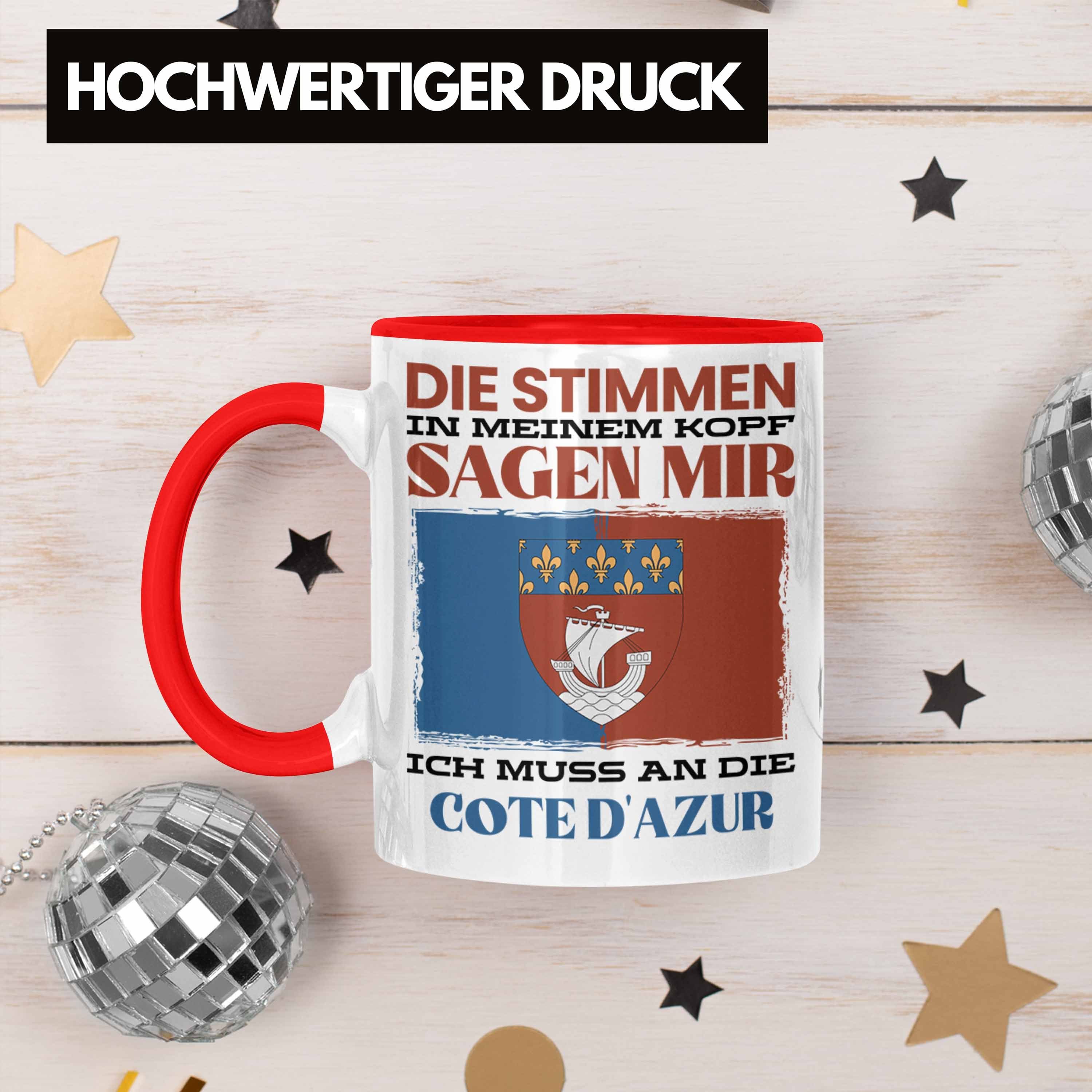 Rot - Trendation Tasse Heimat Tasse Urlaub Geschenk D'azur Frankreic Cote Spruch Trendation