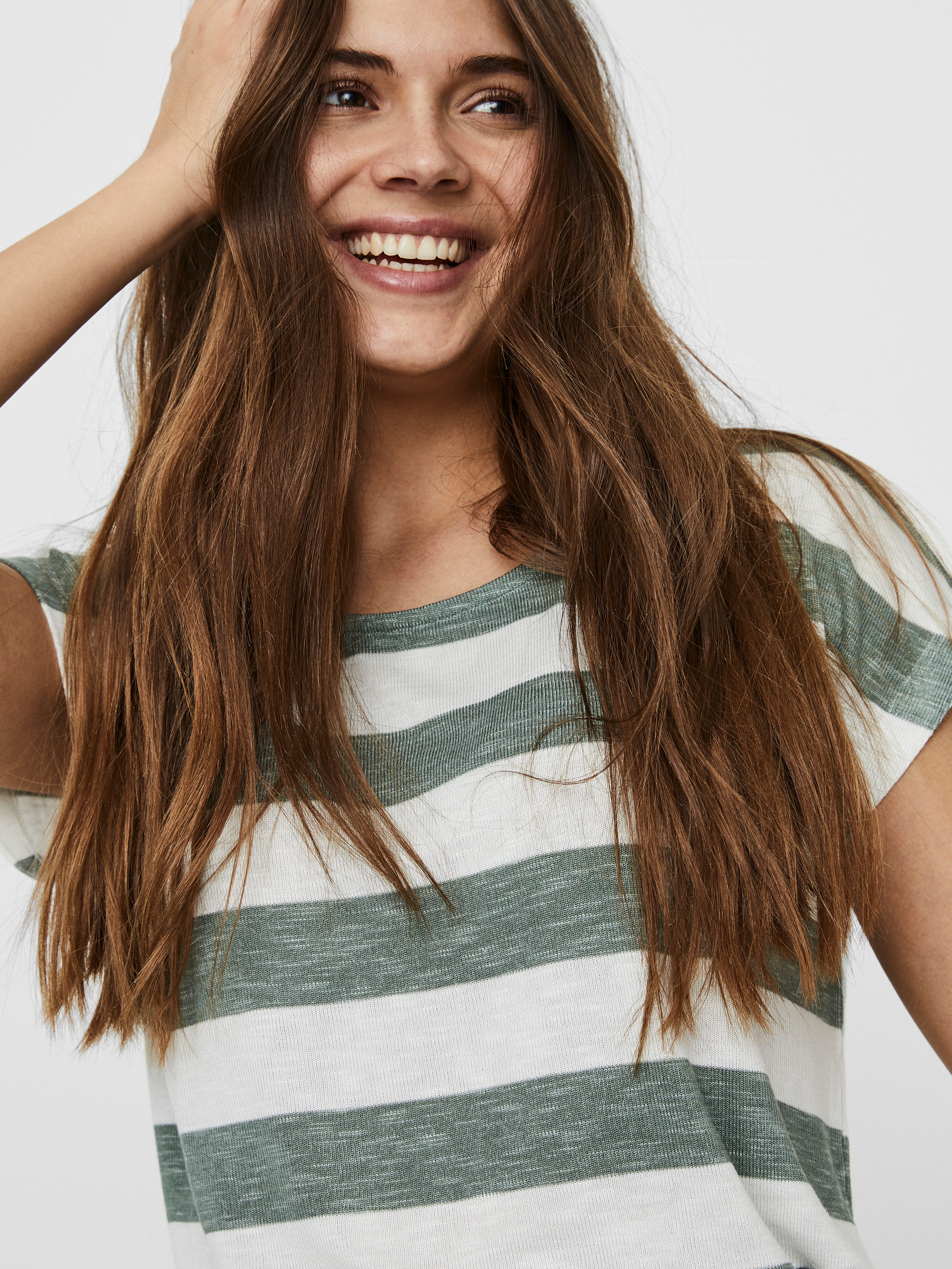 Vero Moda Kurzarmshirt VMWIDE STRIPE SL TOP GA JRS NOOS Viskosemischung günstig online kaufen