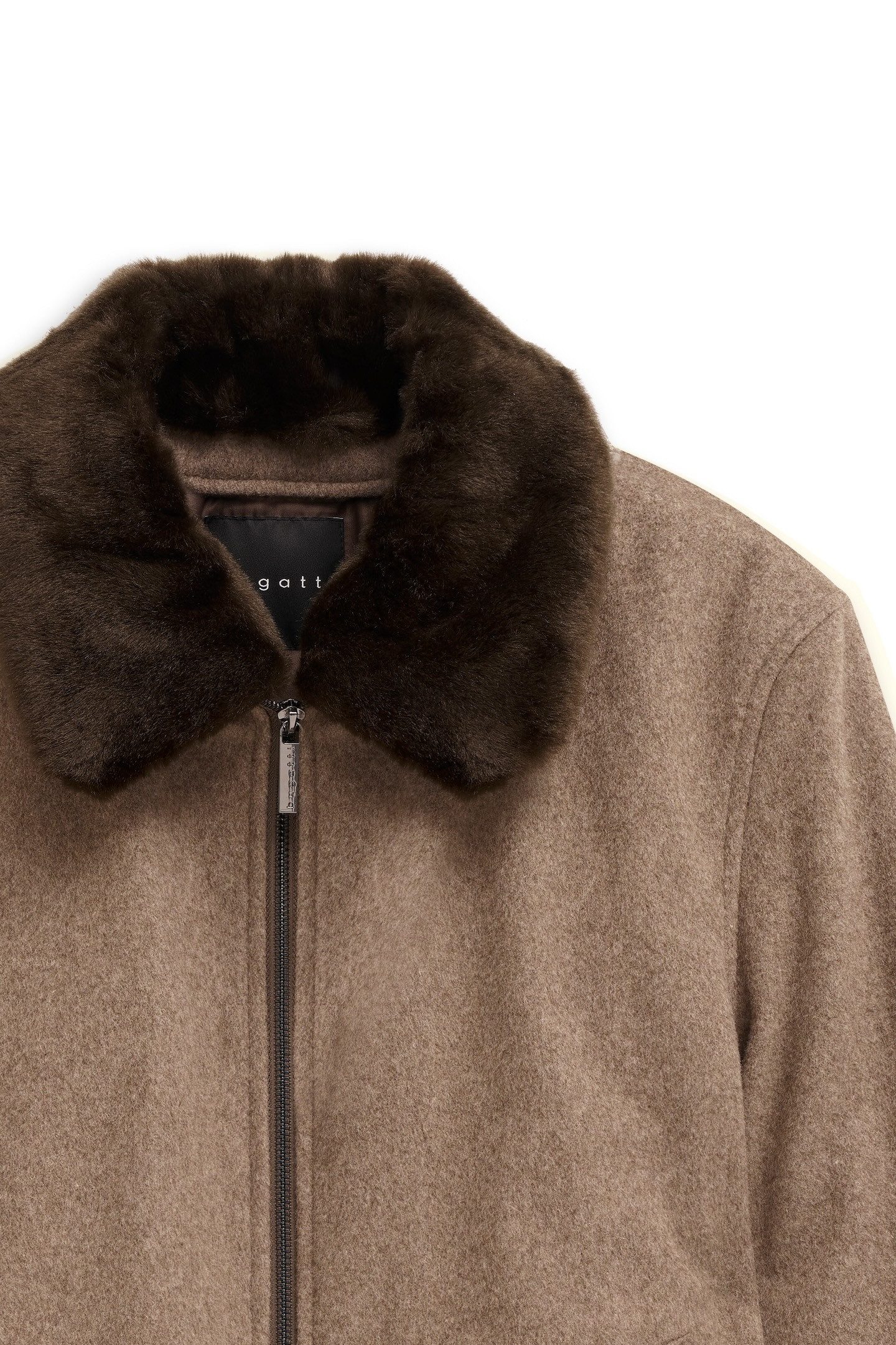 bugatti Wolljacke Modern Fit mit abnehmbarem Kunstfellkragen