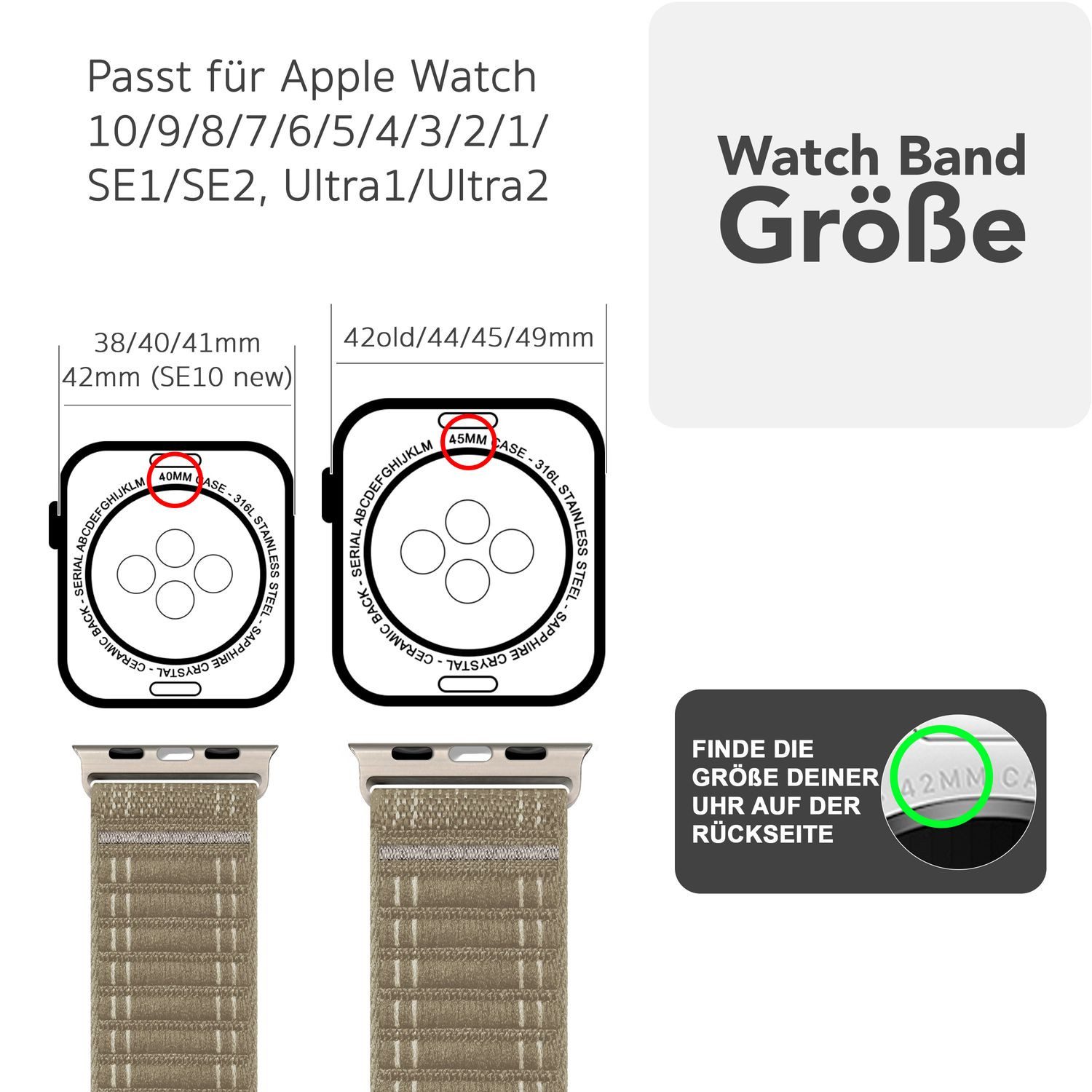 Nalia Smartwatch-Armband Apple Watch 38mm/40/41/42(Serie 10), günstig online kaufen
