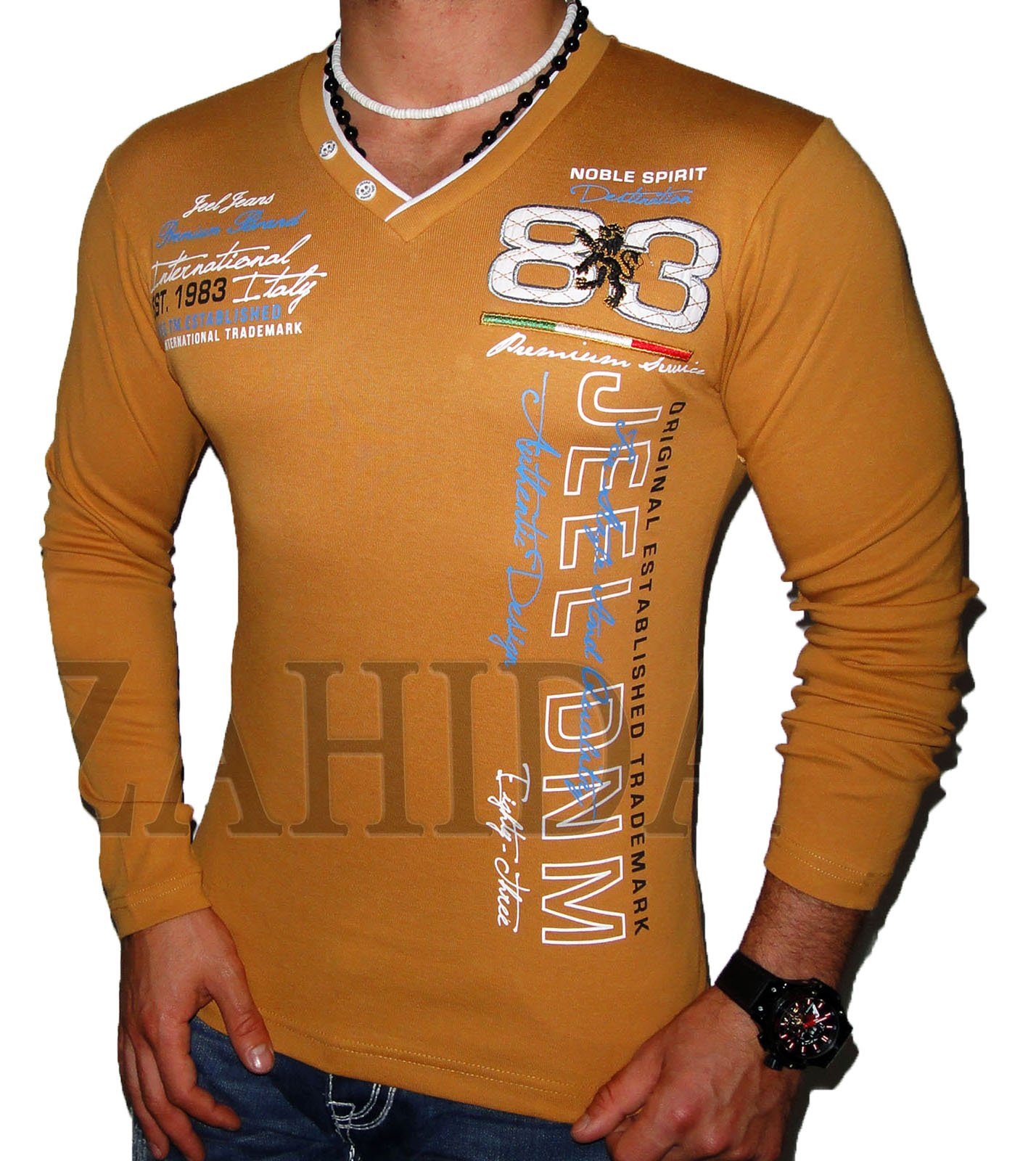 BLACKROCK 2-in-1-Langarmshirt Herren Langarmshirt Henley V-Kragen günstig online kaufen