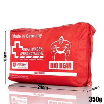 BigDean KFZ-Verbandtasche Verbandskasten MADE IN GERMANY Rot DIN 13164:2022