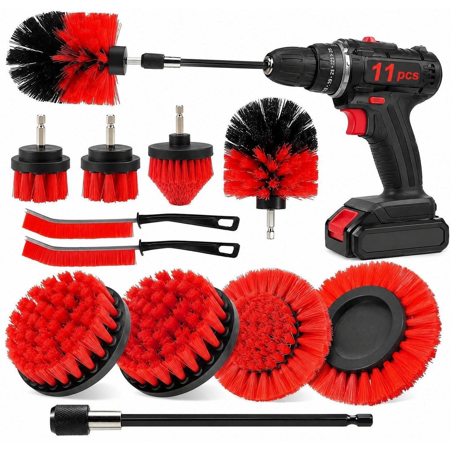 LuxusKollektion Reinigungsbürsten-Set Bürstenaufsatz Set Bohrmaschine 11-teilig, (11-tlg)
