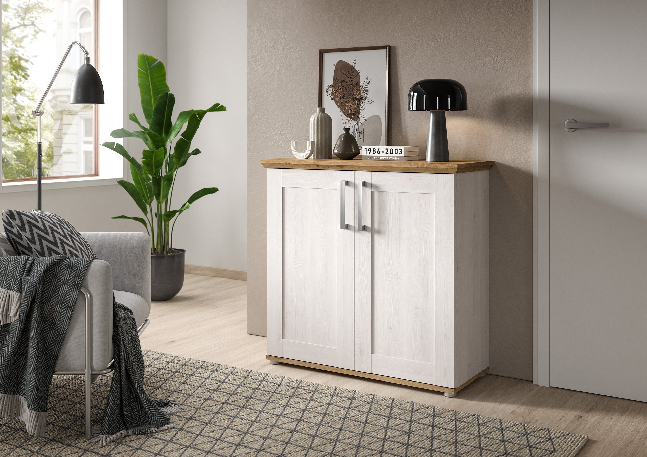 Newroom Kommode Sibiu Lärche 90 cm, Kommode Sibiu Lärche Sideboard Highboard Landhaus Modern Wohnzimme...