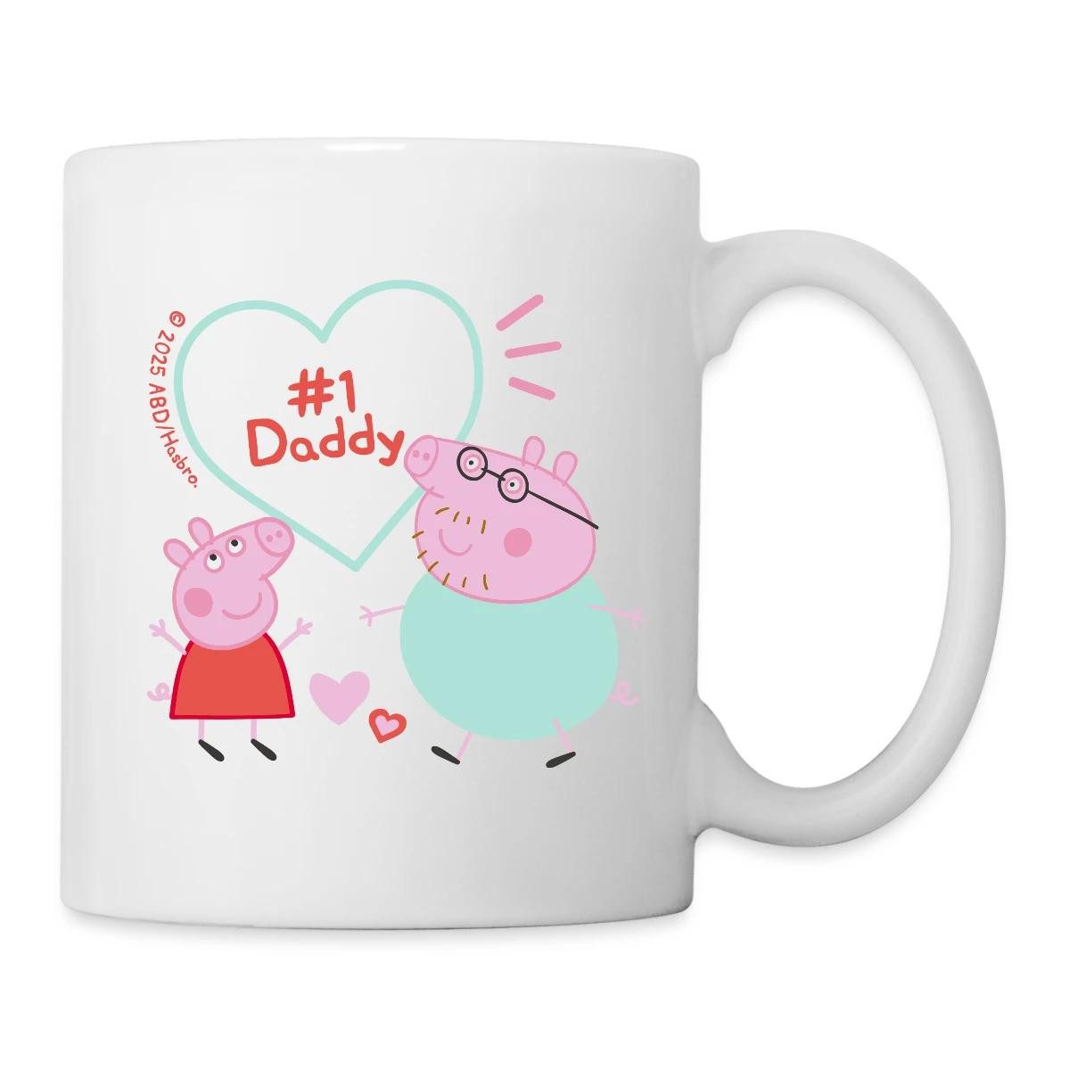 Spreadshirt Tasse Peppa Pig Design Peppa Mit Papa Wutz Tasse, Keramik