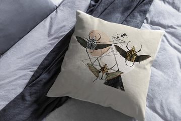 Sinus Art Dekokissen Dekokissen Kissen Eauzone Aquarell Motiv Käfer Insekten Pastelltöne Kuschelig Kunstvoll Weich