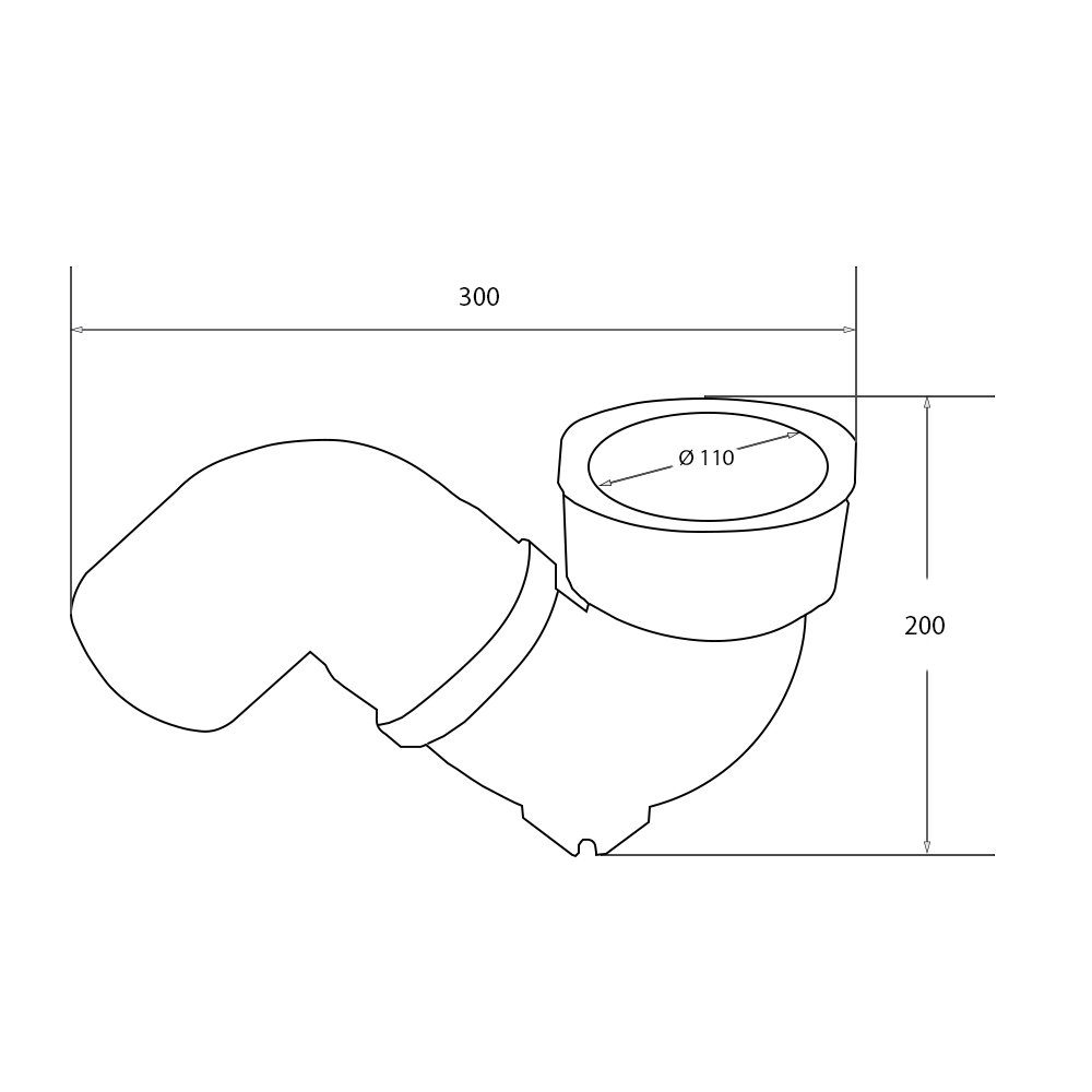 Aloni WC-Ablaufbogen D152, (1-tlg), PVC-S-Siphon Geruchsverschluss  Abflussbogen DN 110 für Hock-WC
