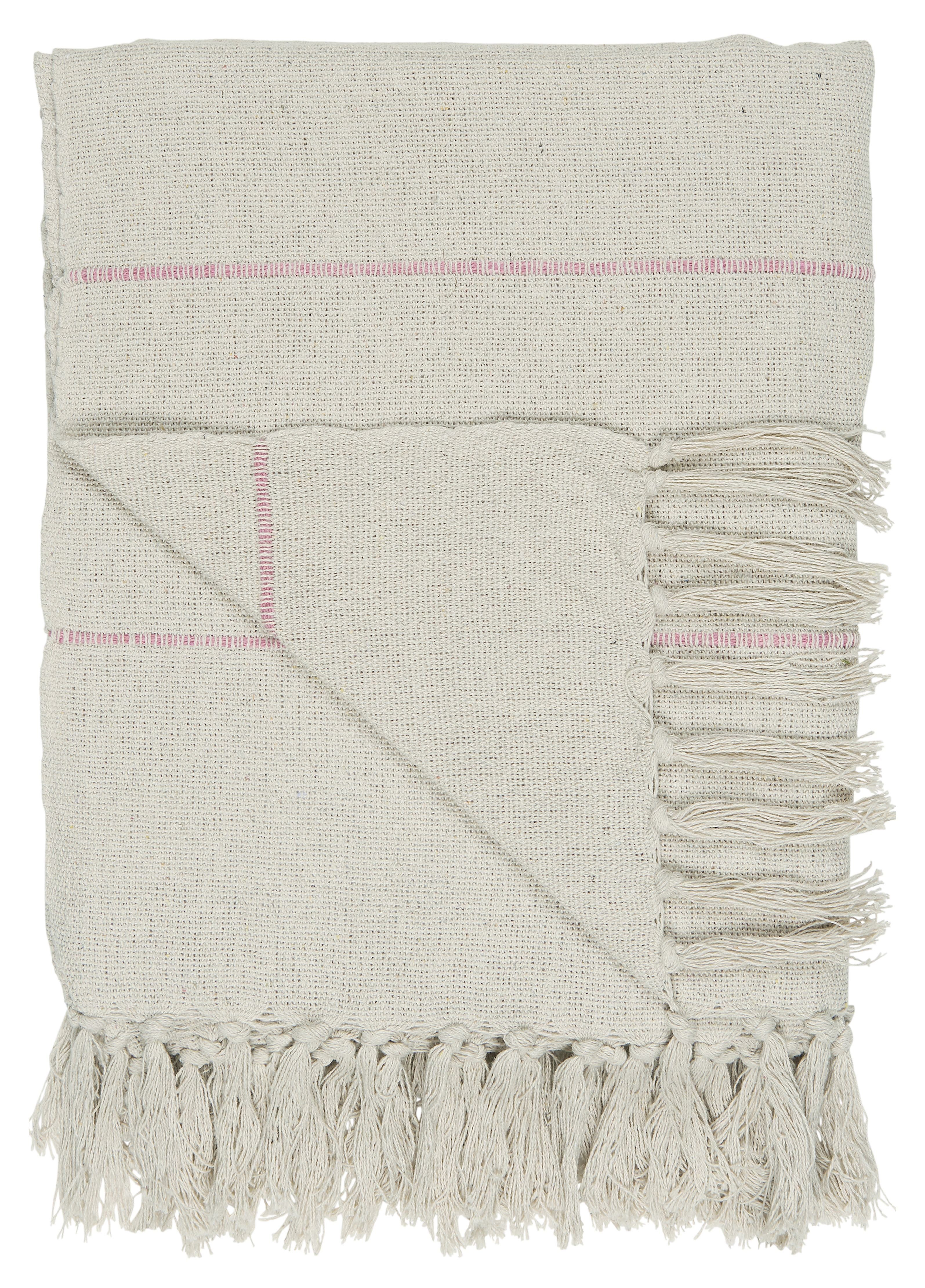 Wohndecke Ib Laursen - Decke Plaid Kuscheldecke Wohndecke 130x160cm Creme Pink, Ib Laursen