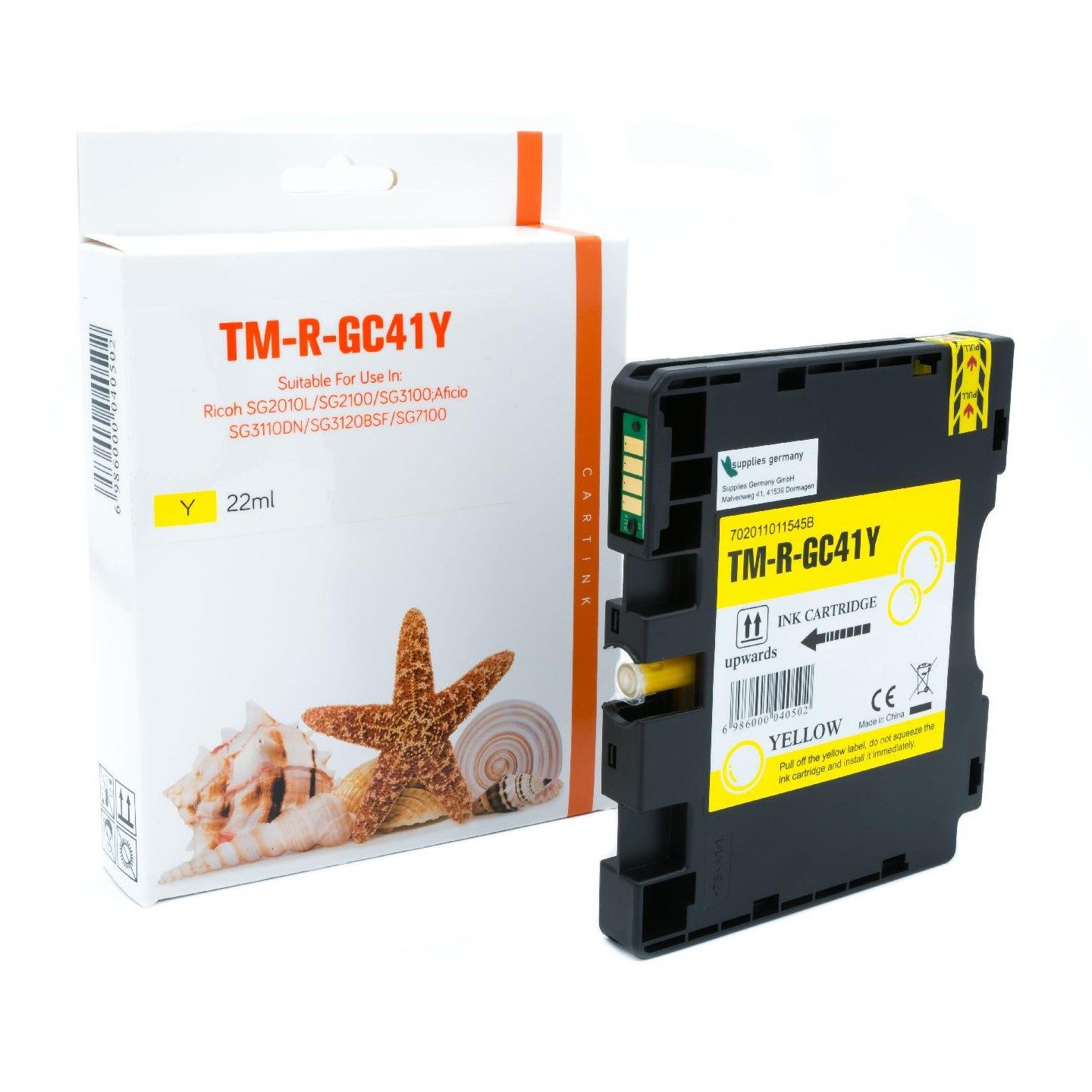 Supplies Germany GC-41 Y / 405764 Tintenpatrone (1-tlg., Gelkartusche gelb gelb 2200 Seiten)