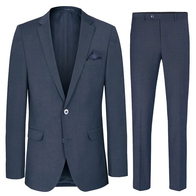 Paul Malone Anzug »Herrenanzug modern slim fit Anzug für Männer - stretch« (Set, 2-tlg., Sakko mit Hose) blau HA32, Gr.90