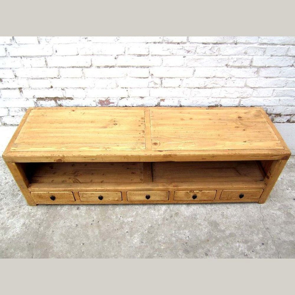 Luxury-Park-Direct Kommode China Lowboard flache Kommode fünf Schubladen für TV Flachbildschirm P