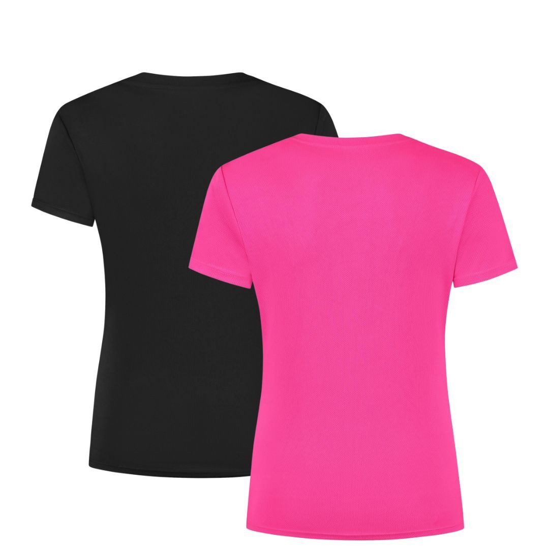 Rogelli Funktionsshirt Laufshirt Damen Atmungsaktives Kurzarmshirt 2er-Pack