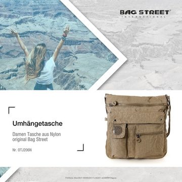 BAG STREET Umhängetasche Bag Street Damenhandtasche Umhängetasche (Umhängetasche), Umhängetasche Nylon, stone (grau, braun) ca. 31cm x ca. 33cm