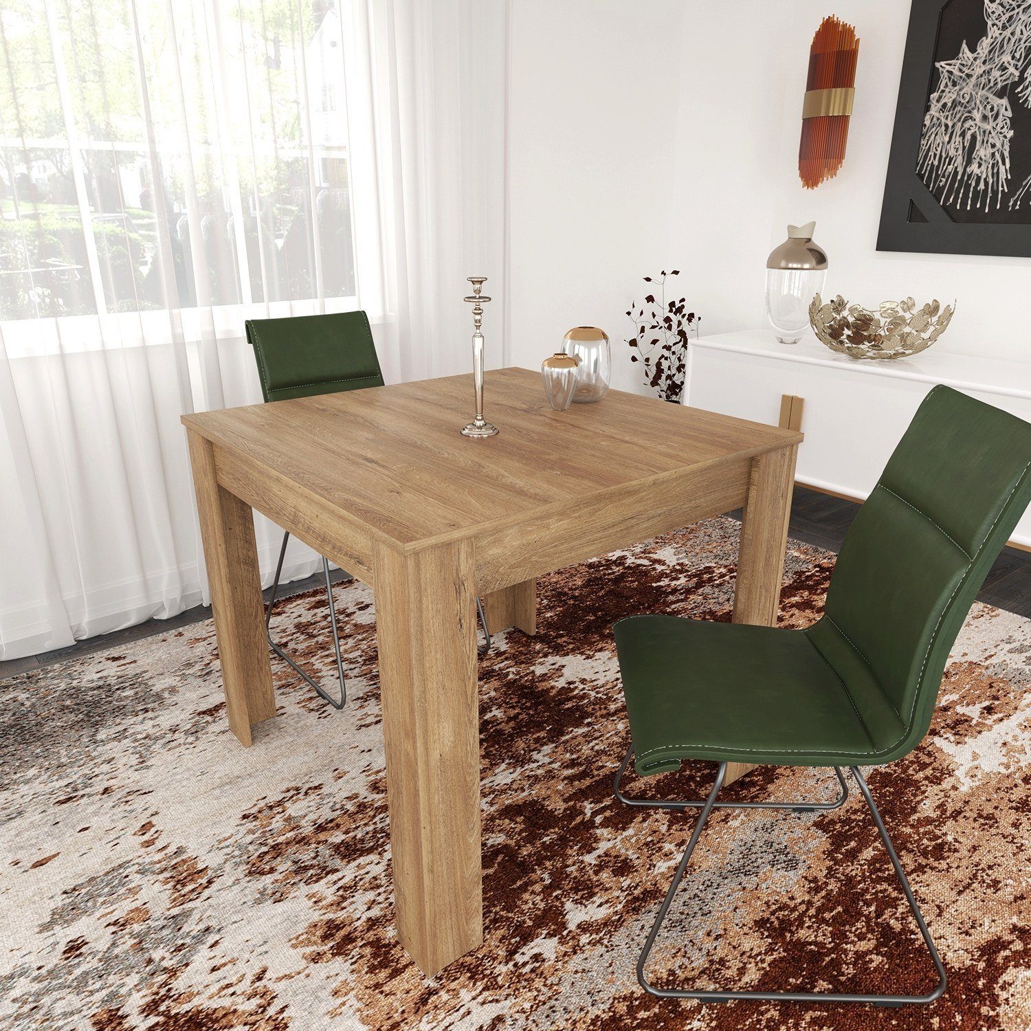 Skye CMY, Decor eichenfarbig, Couchtisch 90 78x90x90 Single cm