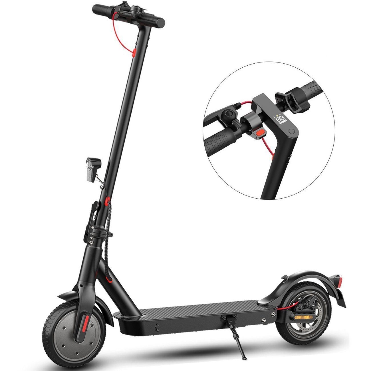 LETGOSPT Cityroller E-Scooter mit Straßenzulassung, Elektroscooter E9  Elektroroller, 350,00 W, klappbar, extra breiter Lenker, schnelle Lade  Zeit,Belastung bis 120kg