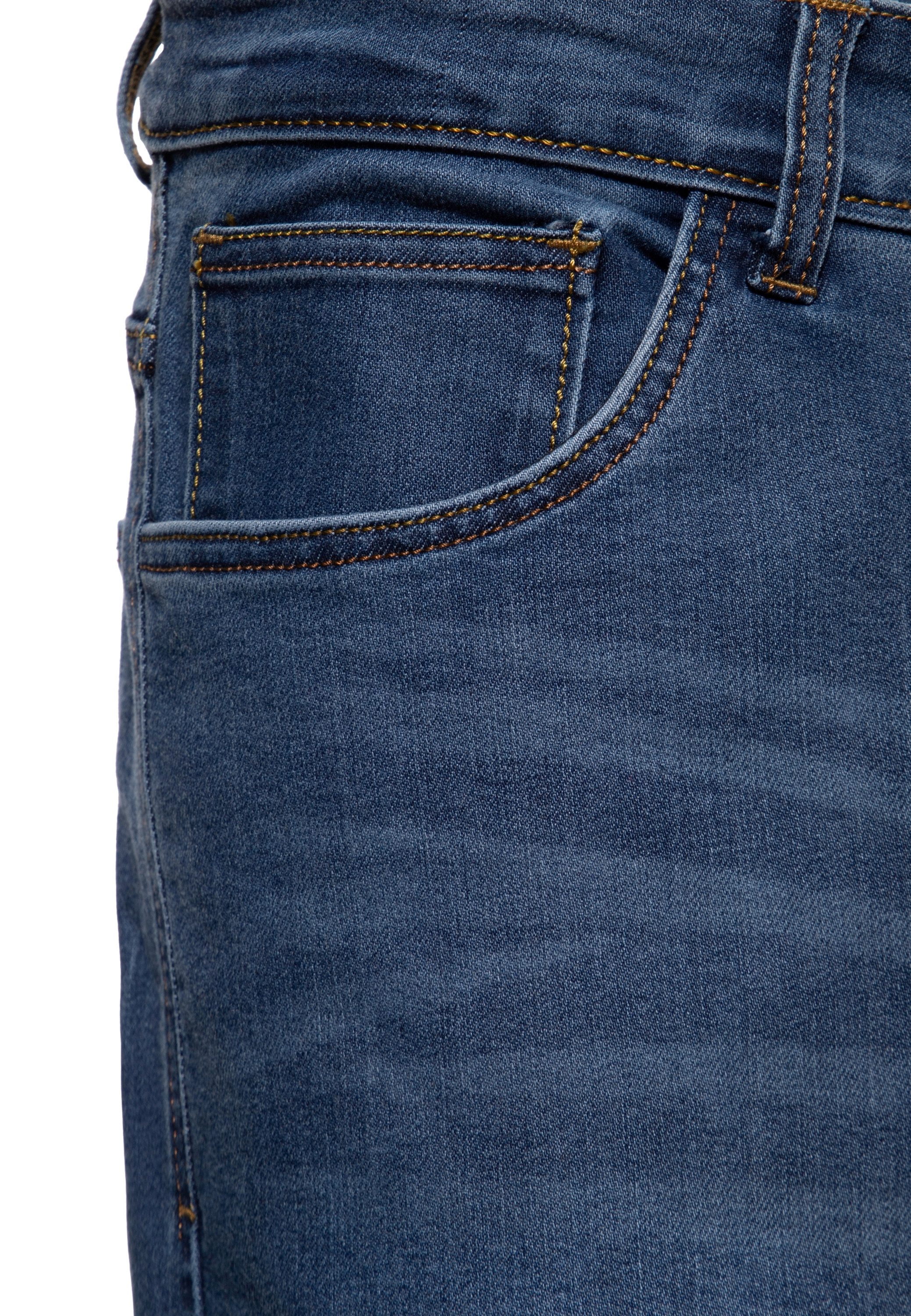KingKerosin Gerade Jeans mit lässiger Stone-Washed-Optik