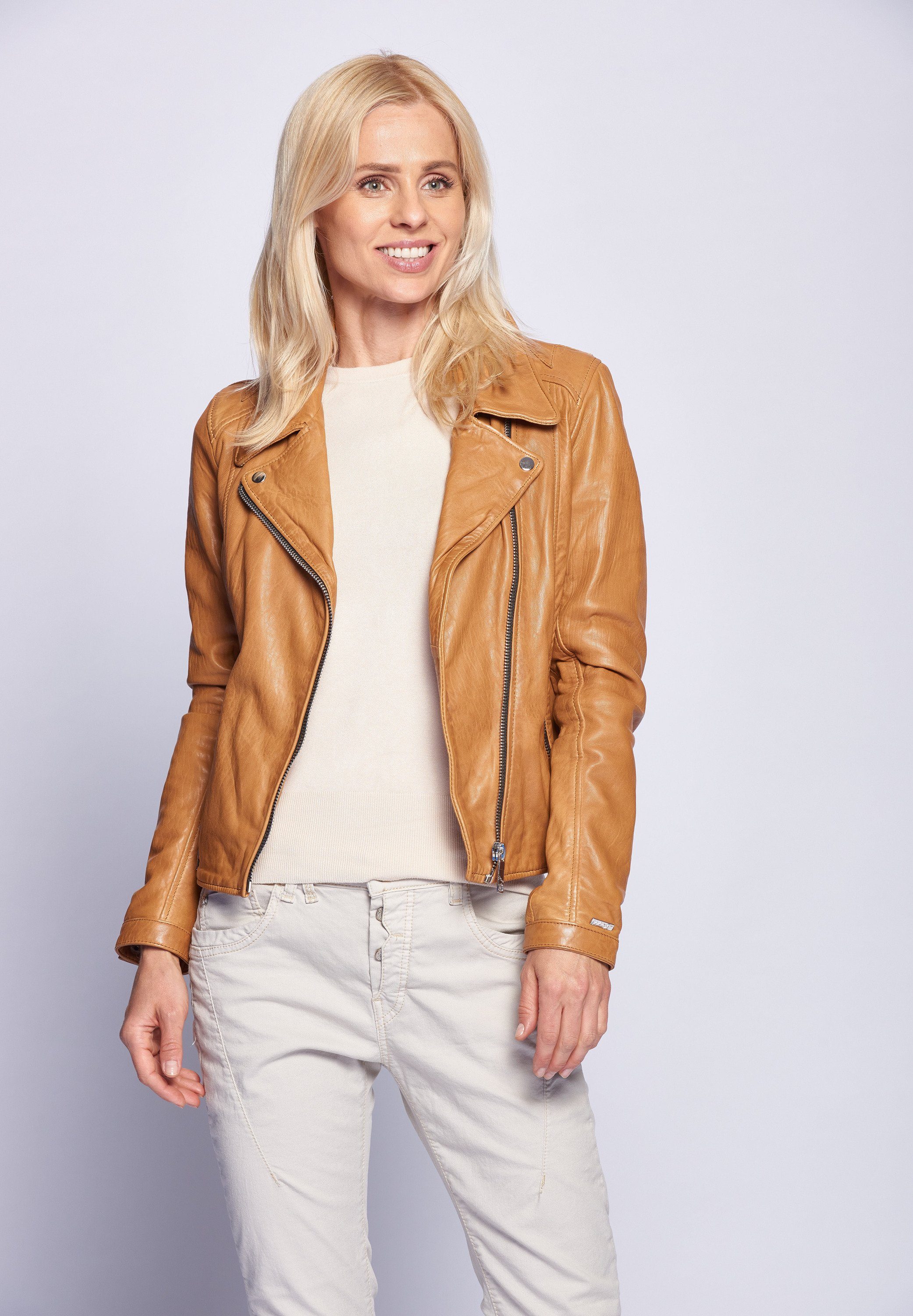 Maze 173Indiana Lederjacke cognac