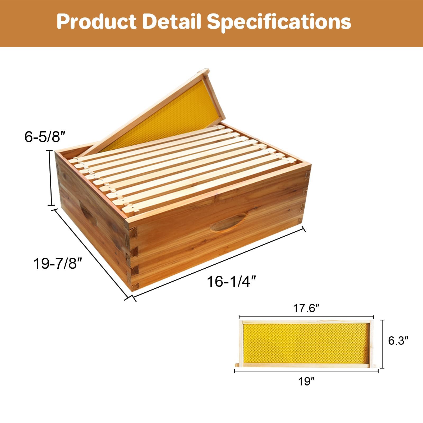 GarveeMore Bienenbeute 10 Rahmen Langstoth Medium Super Bienenstock Box