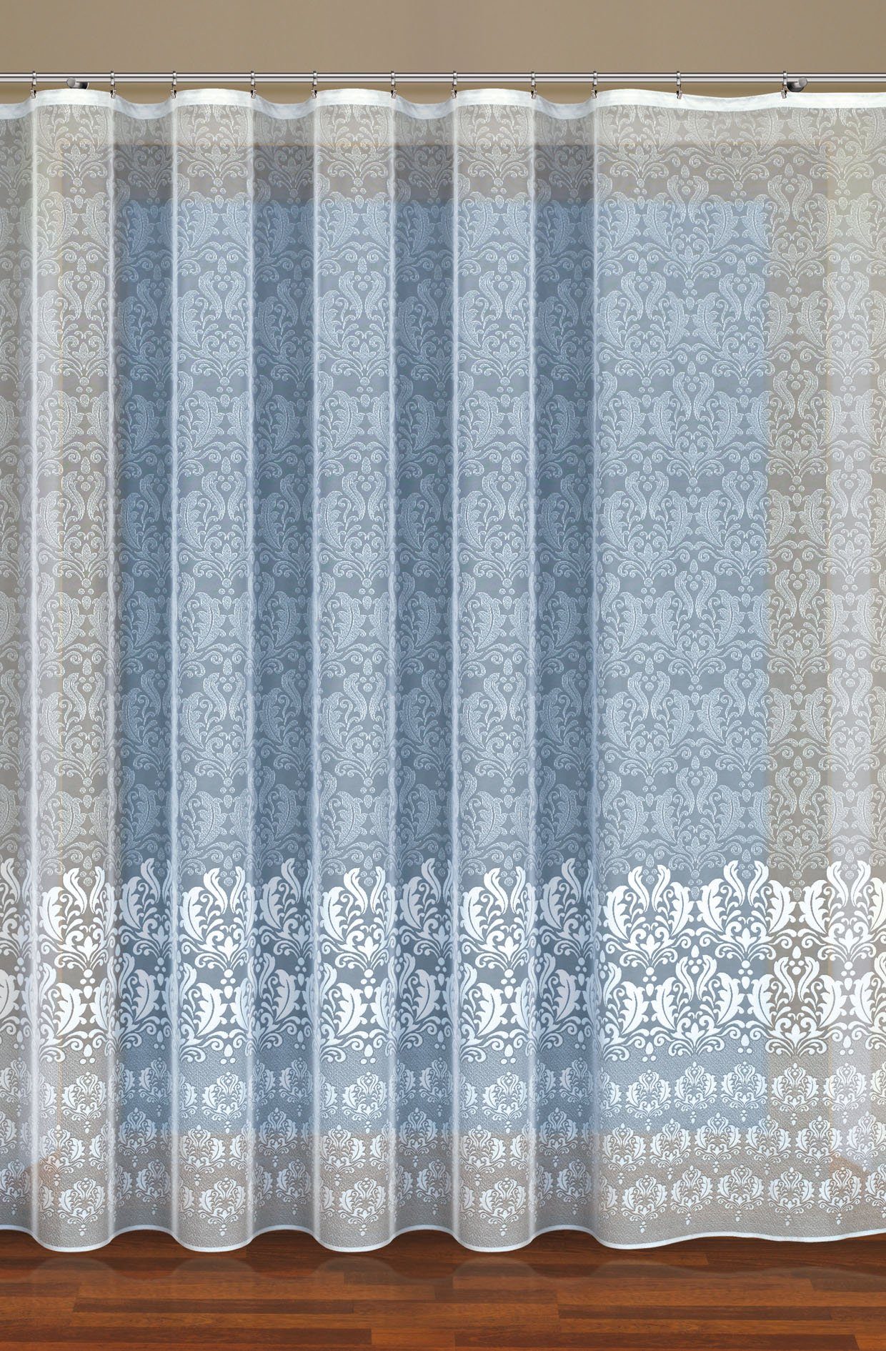 QBTEXTIL Gardine mit Kräuselband 160 cm Hoch 35183 Fenster Gardine