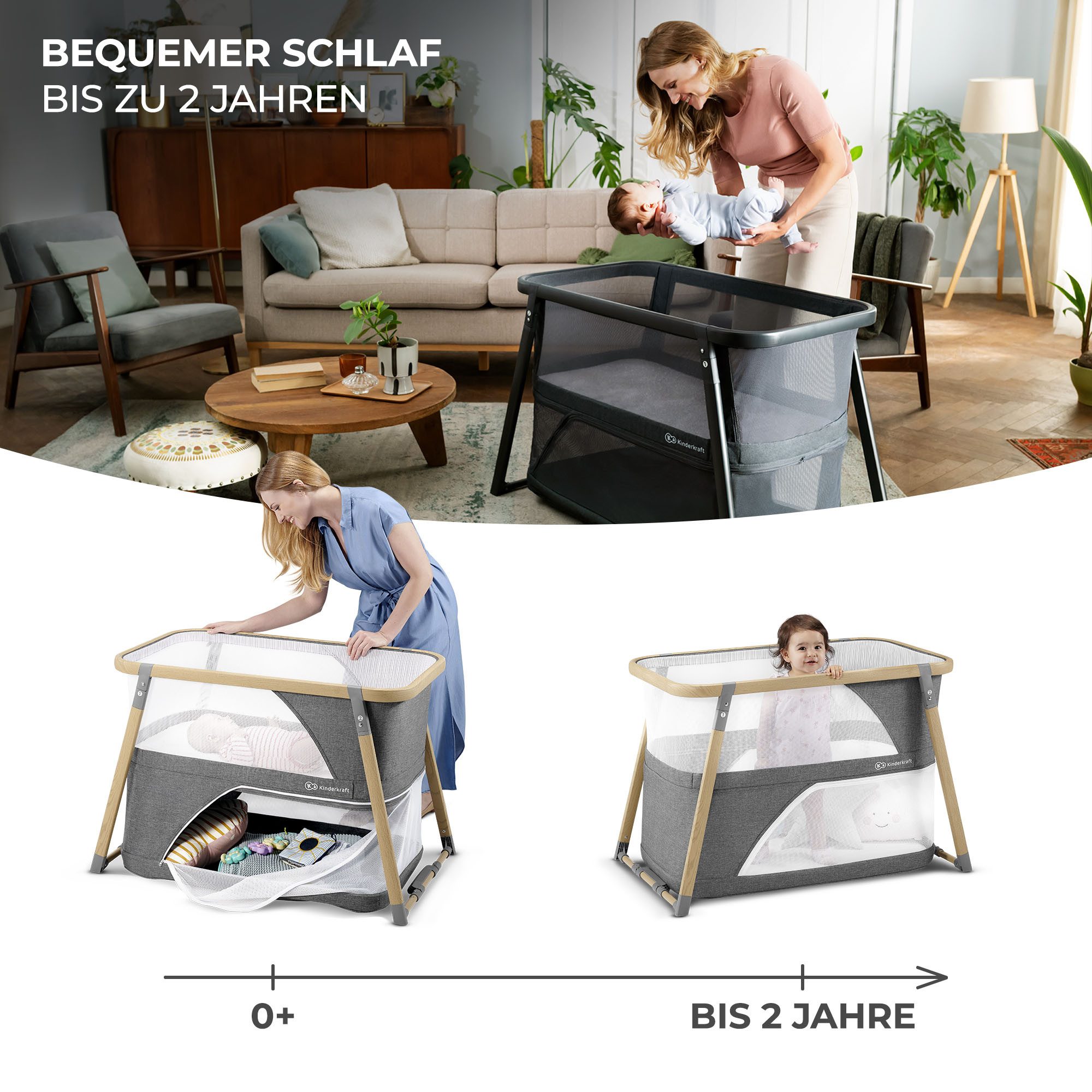 Kinderkraft Baby-Reisebett SOFI, mit Laufgitterfunktion