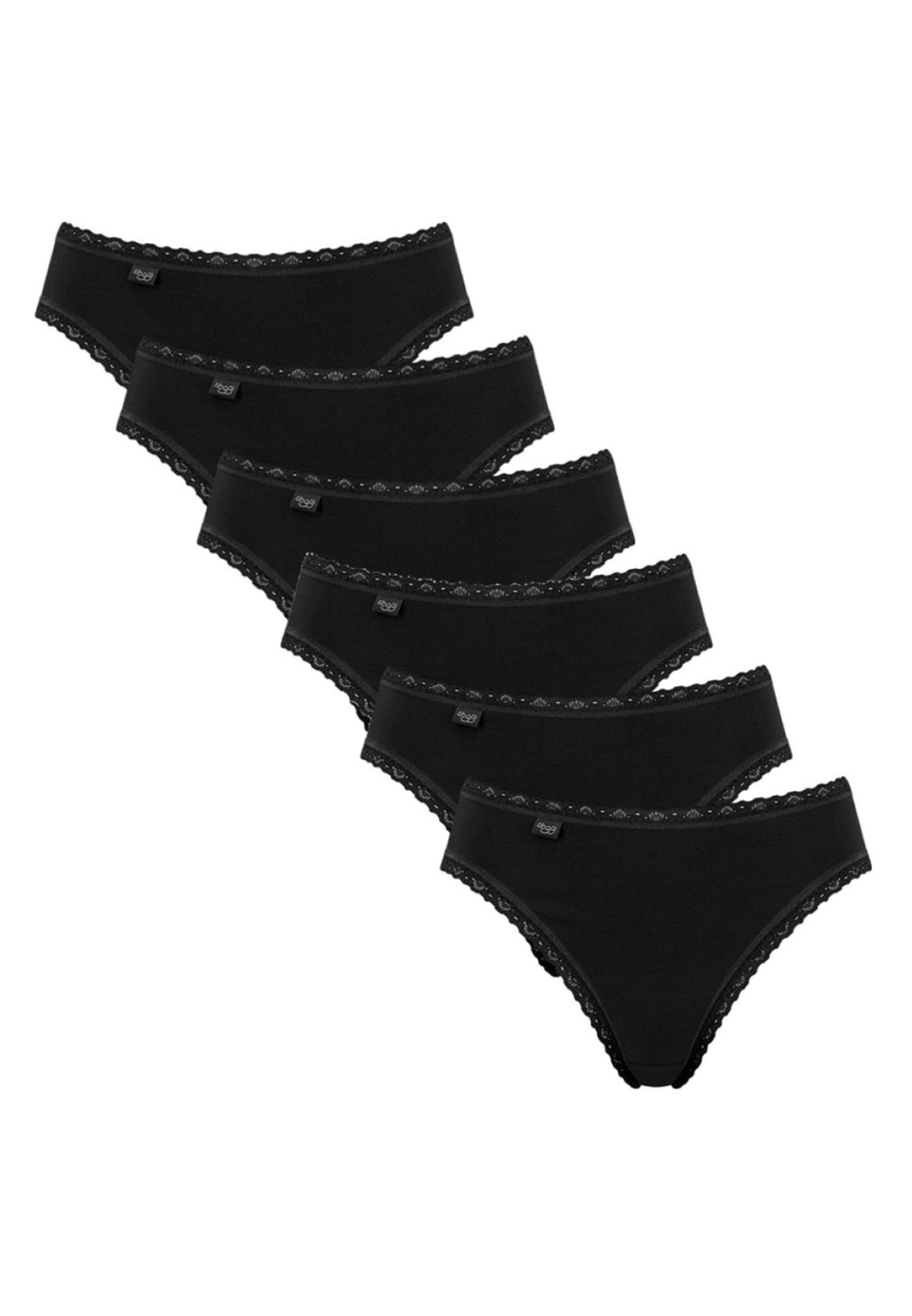 sloggi Tai-Slip 6er Pack 24/7 Cotton Lace (Spar-Set, 6-St) Tai Slip - Baumwolle - Atmungsaktiv