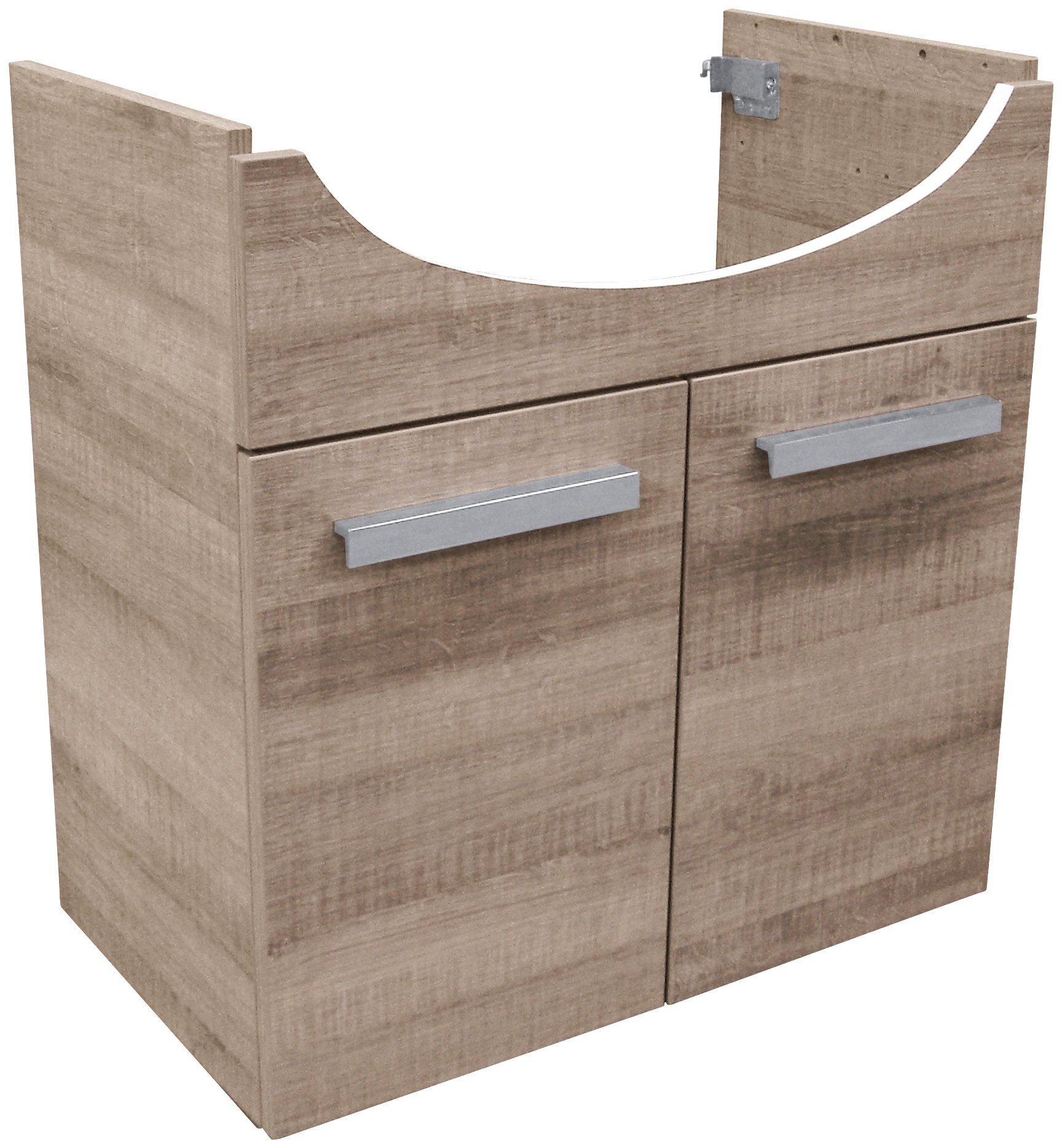 FACKELMANN Waschbeckenunterschrank A-Vero Badmöbel Breite 62,5 cm eichegrau | Waschbeckenunterschränke