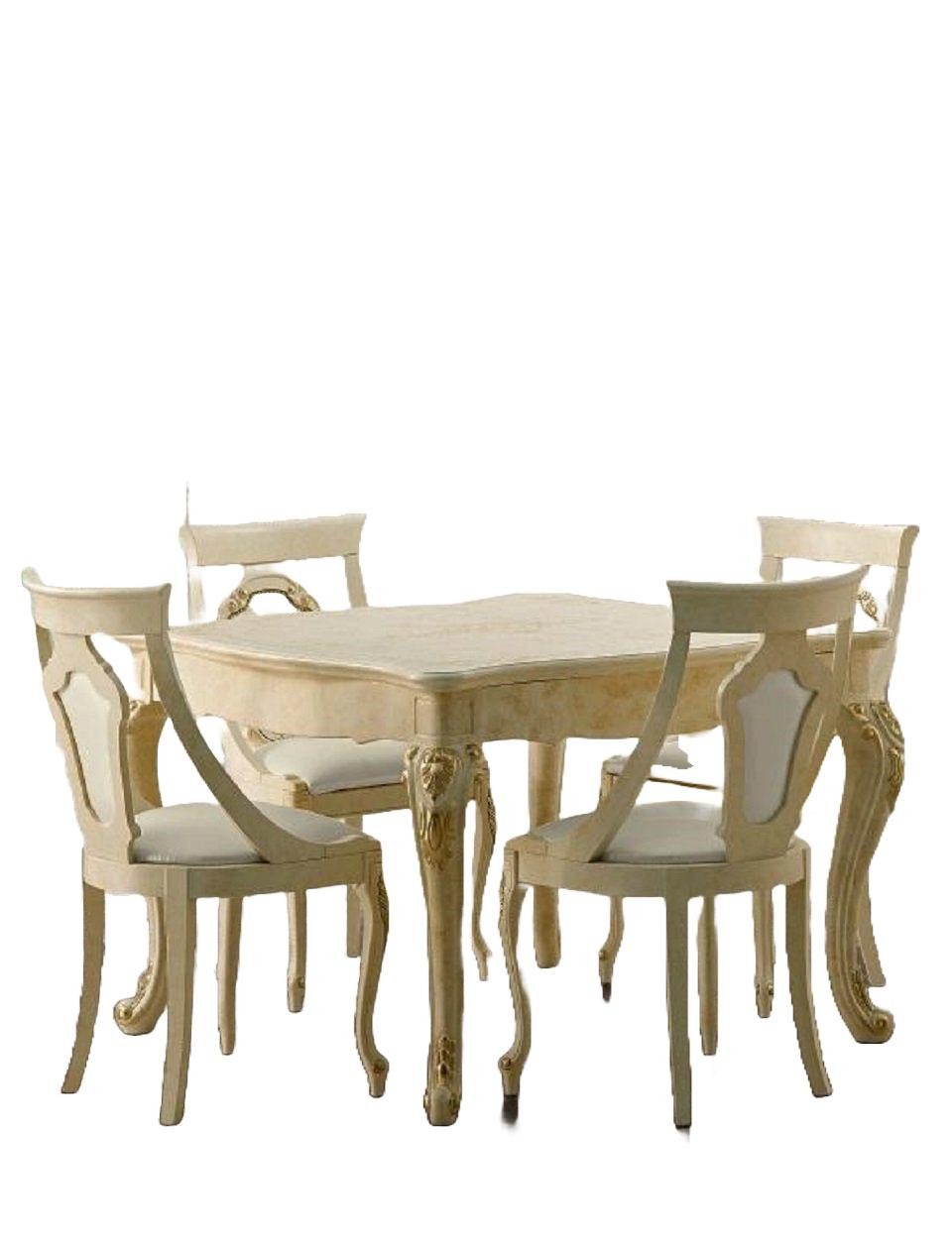 Esszimmerstuhl Esszimmer Stühle Holz Luxus Sessel Stuhl Beige Lehn Möbel Beige Neu