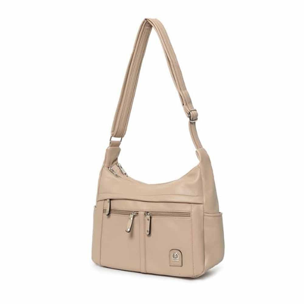 ITALYSHOP24 Schultertasche Damen Tasche Vintage Shopper Umhängetasche Handtasche CrossOver Reise, Crossbody Leder Optik Reisetasche Henkeltasche City Bag Beuteltasche