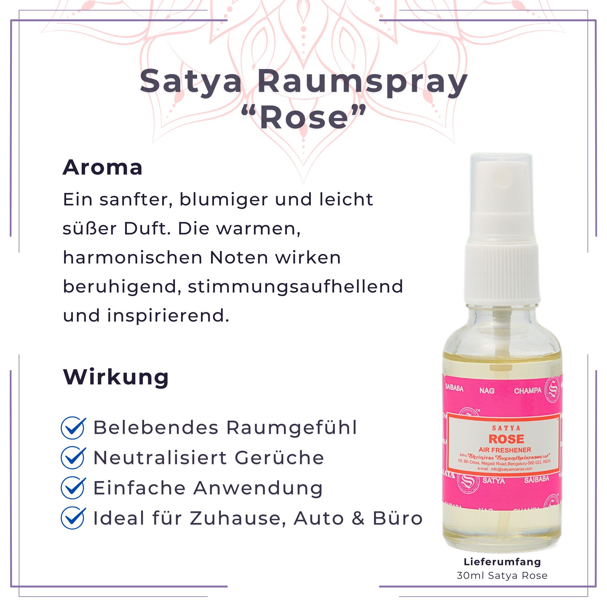 Satya Incense Duftöl Satya Duftspray Duftöl Naturdüfte für Aromatherapie Diffusor Duftlampe, Satya Duftöl Aromaöl Raumspray Nag Champa