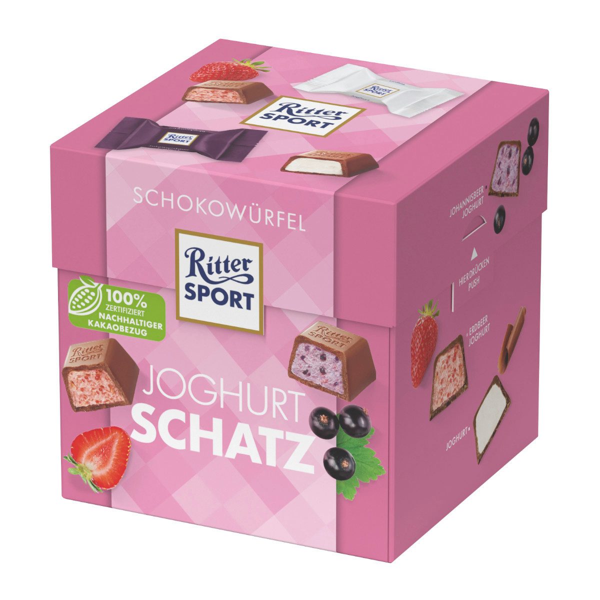 Ritter SPORT Schokolade, Ritter Sport Schokowürfel Joghurt Schatz Box 22er Packung 176g