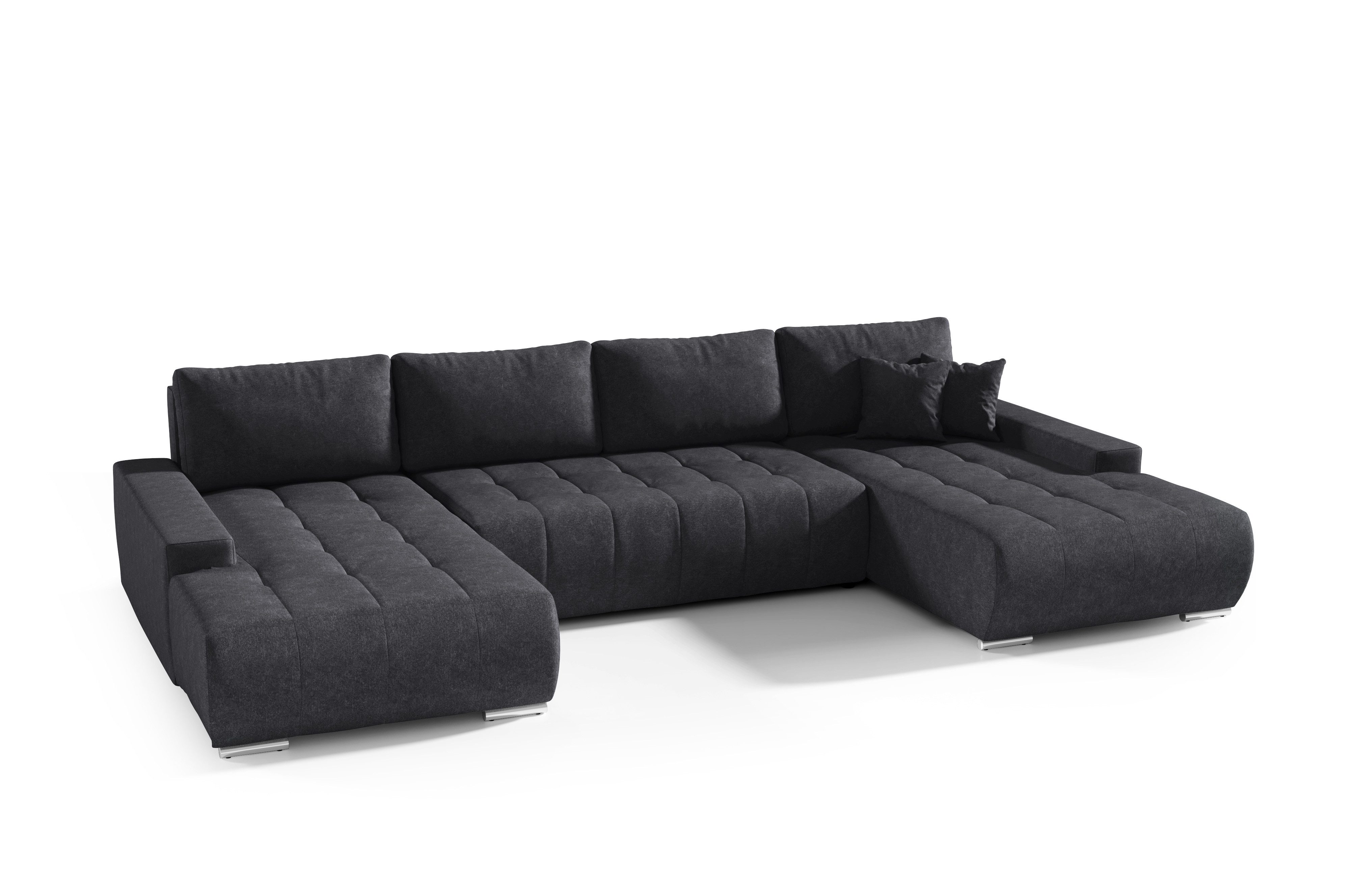 Compleo Ecksofa mit Schlaffunktion aus Velourstoff günstig online kaufen