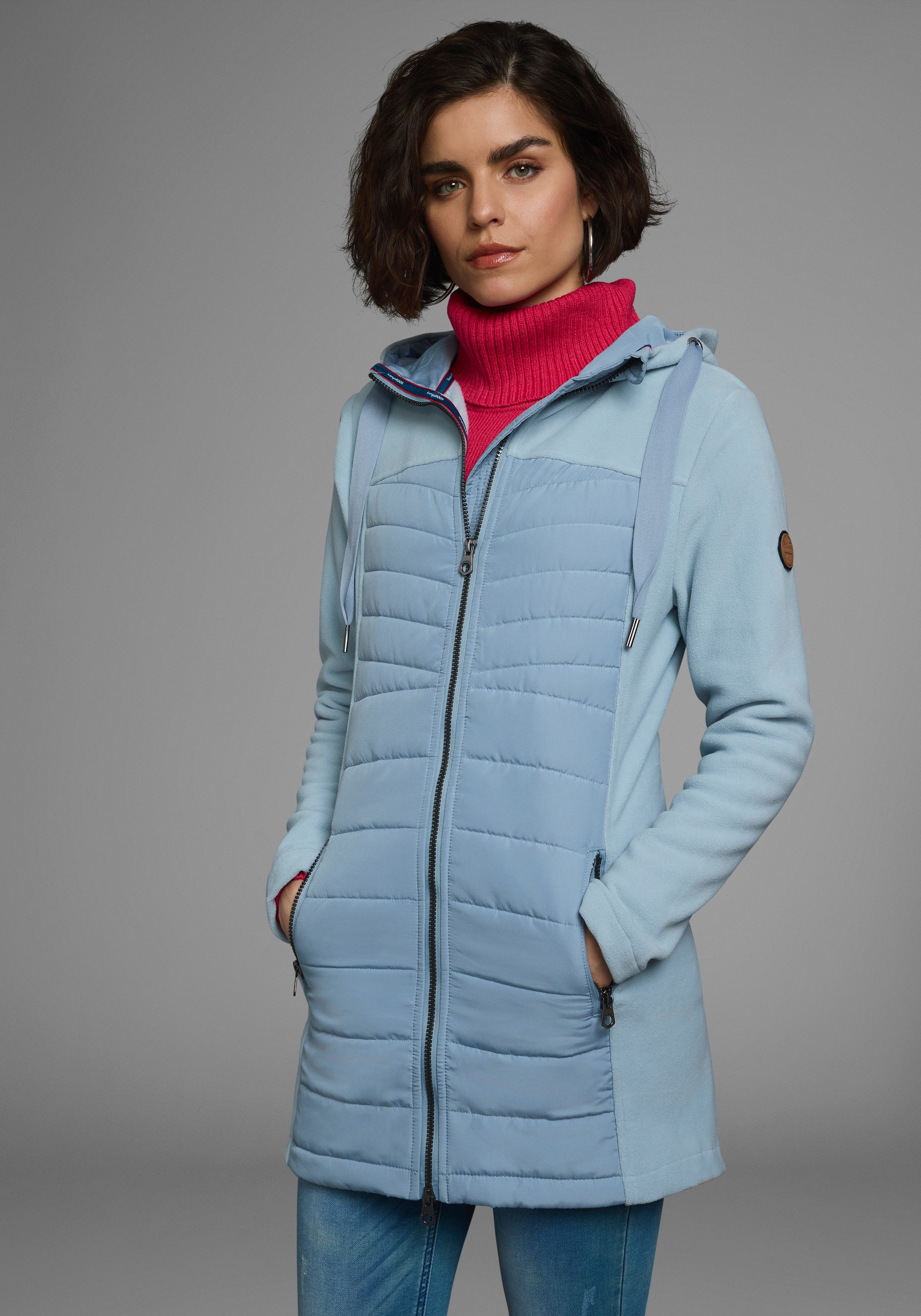KangaROOS Langjacke Hybridjacke - Fleecejacke mit wattierten Bereichen günstig online kaufen