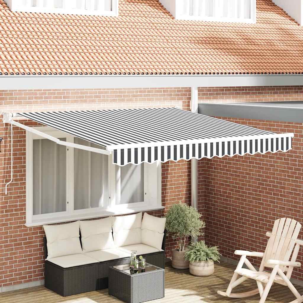 furnicato Markise Gelenkarmmarkise 3 x 2,5 m Anthrazit und Weiß (1-St)