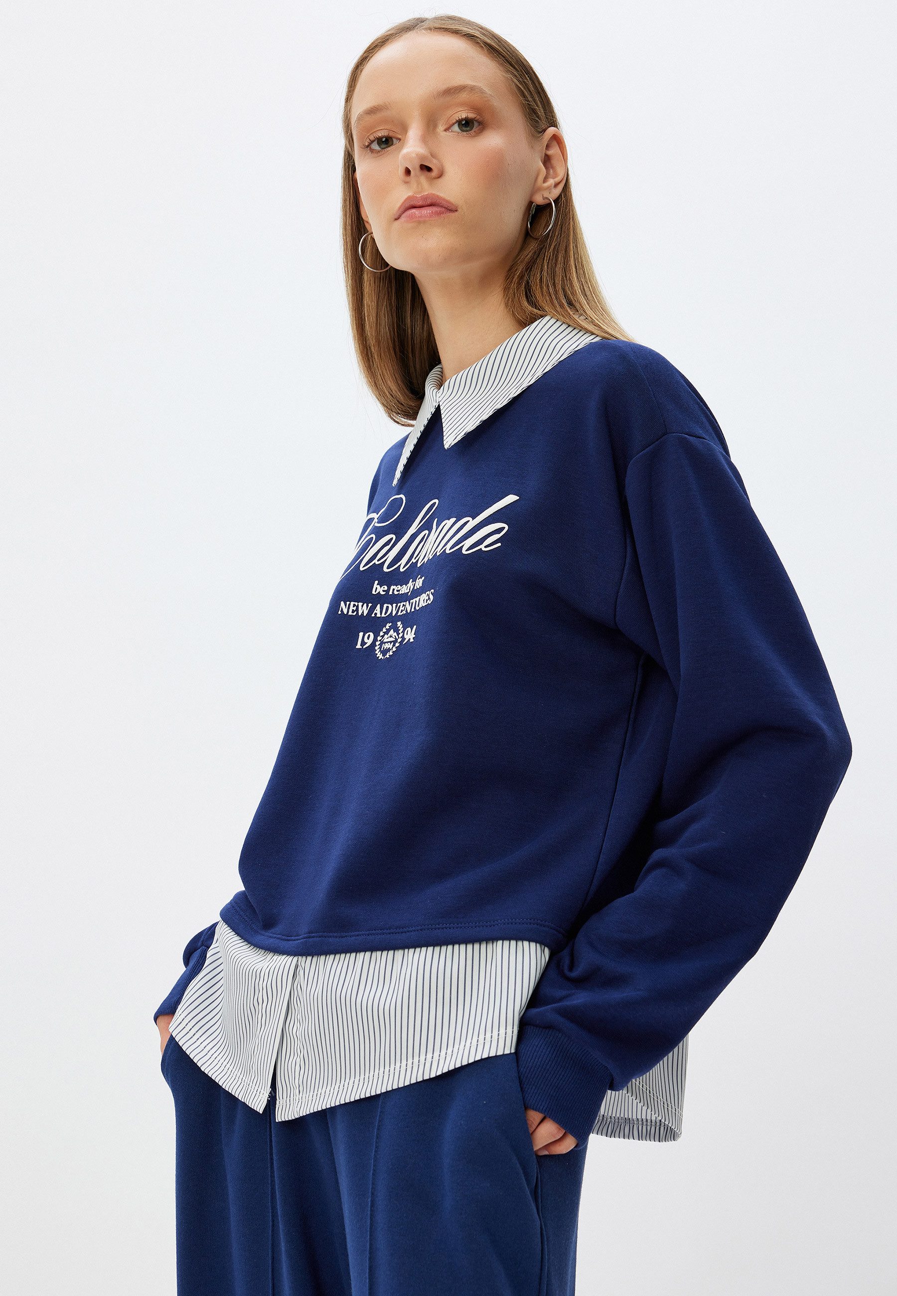 Koton Sweatshirt Hemdkragen Relax