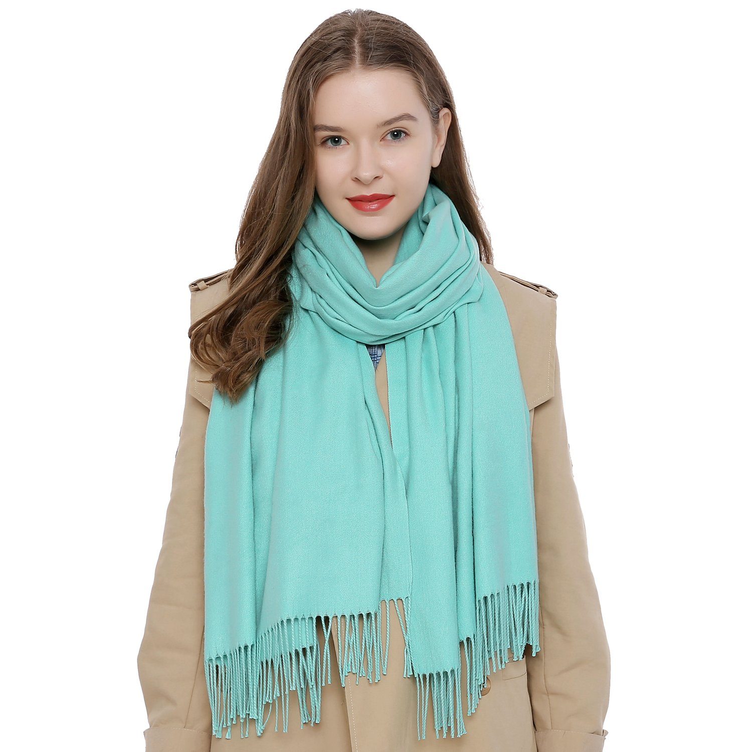 DonDon Schal »Damen Schal einfarbig 185 x 65 cm« (1-St) Damenschal,  kuschlig weich, mit Fransen, Feinstrick online kaufen | OTTO