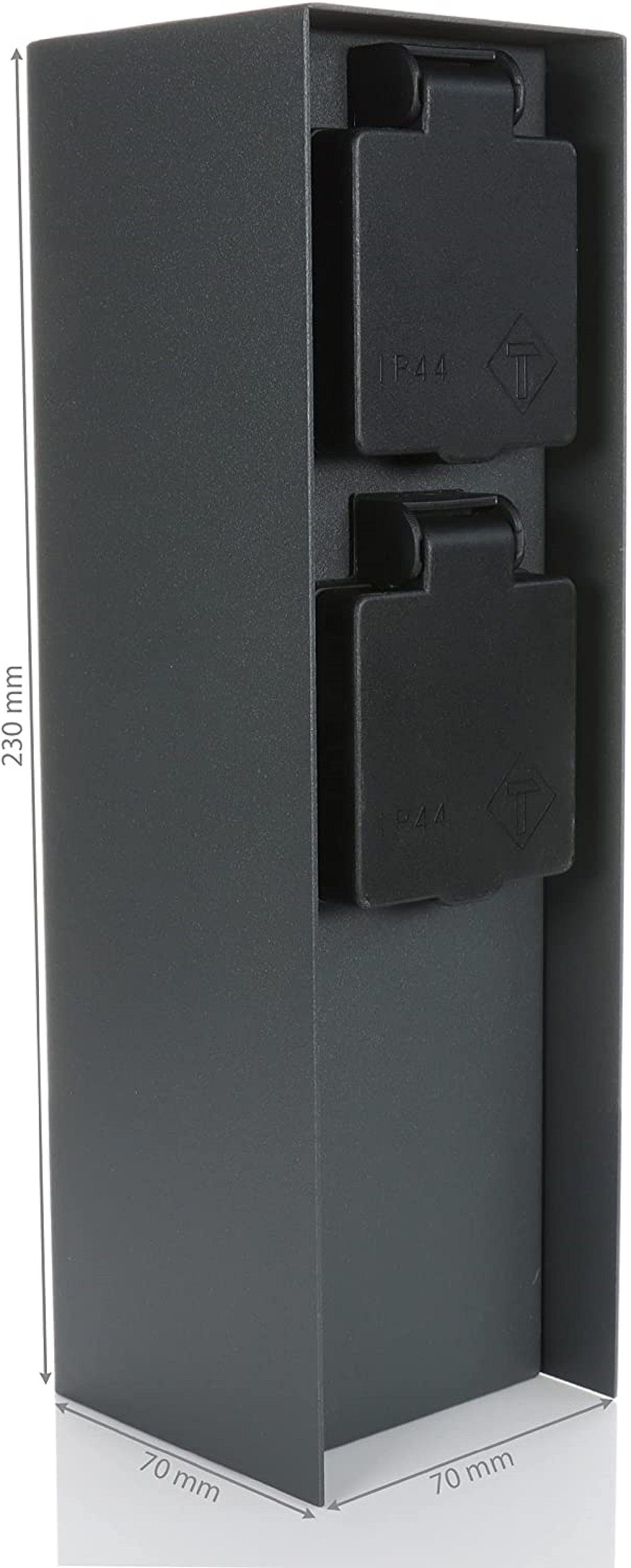 BOLD Gartensteckdose ORIO, 2 Steckplätze, Edelstahl, Wasserdicht nach IP44