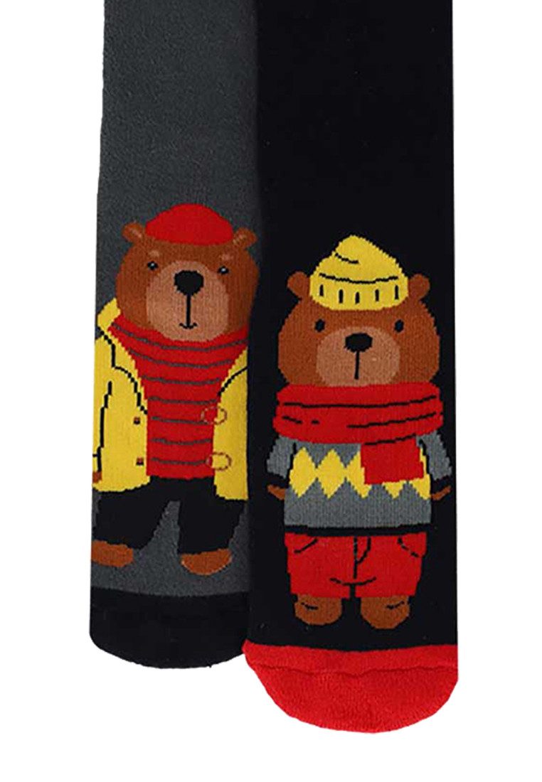 Yuhu ABS-Socken Jungen Stoppersocken 2 Paar rutschfest Bär Motiv (2-Paar)