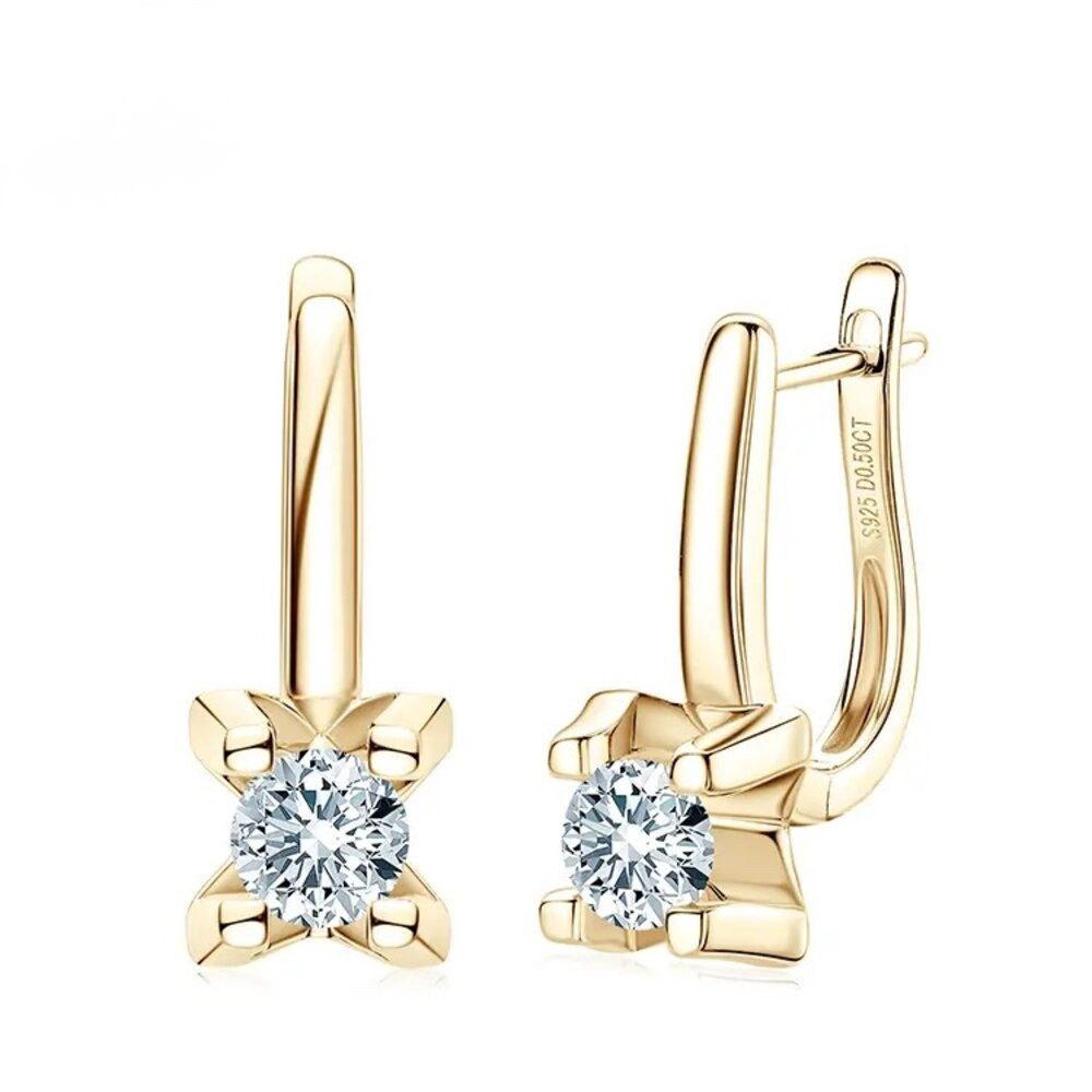 Paar Creolen Exquisite Moissanit Creolen +Echtheitszertifikat 6,5mm 1ct