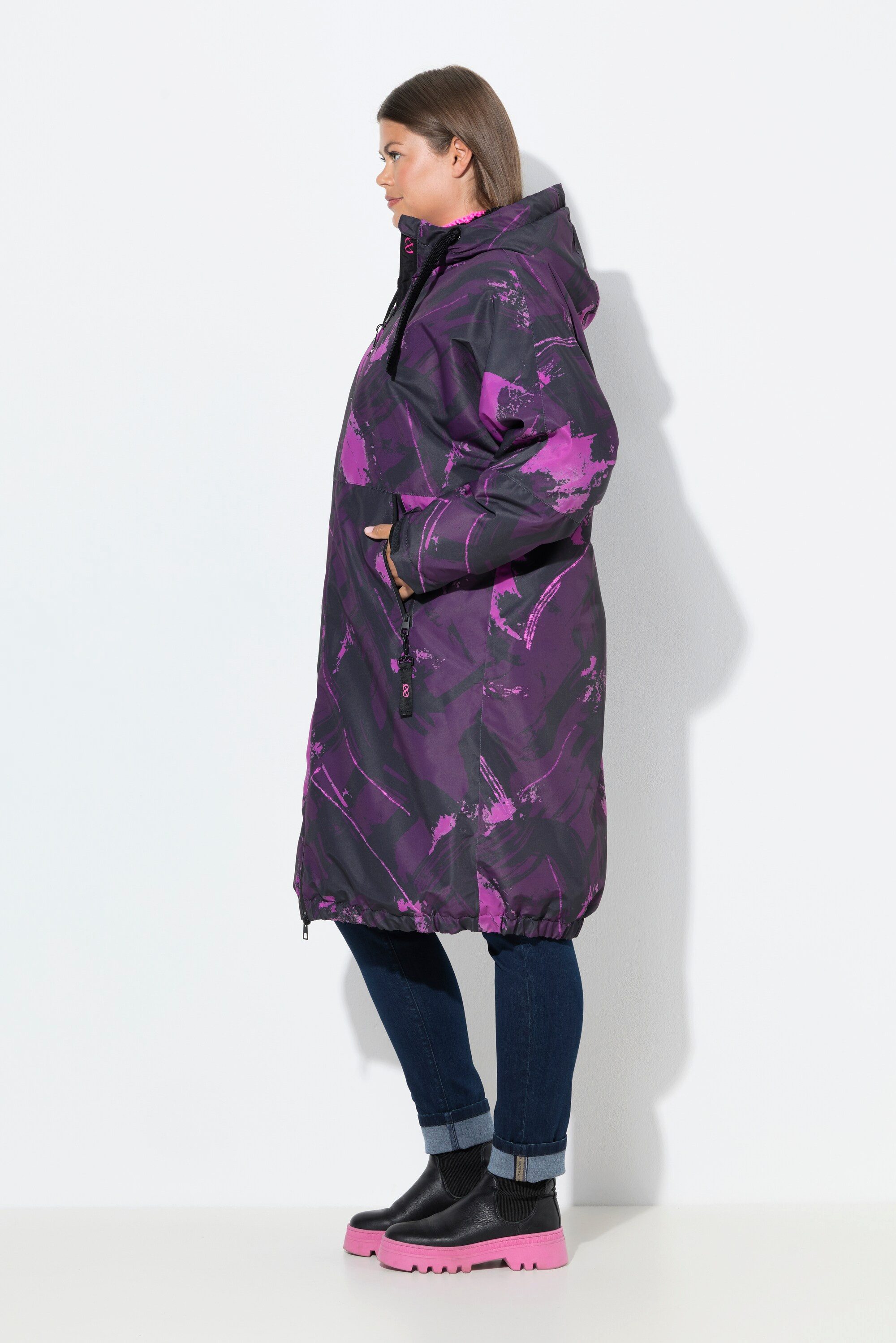 Laurasøn Wintermantel Funktionsmantel mit Druck oversized Teddyfutter – Bild 4 von 4